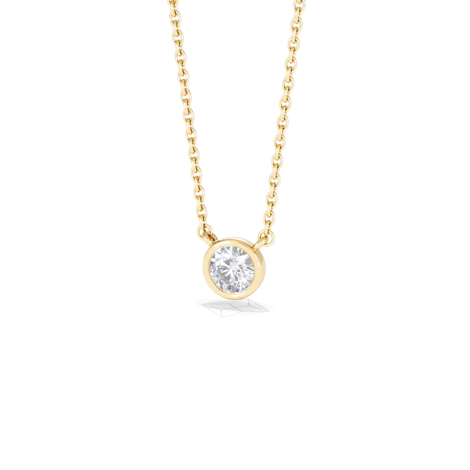 Horizon Round Cut Lab Diamond Solitaire Necklace 0.25ct H/SI in 9K Gold - Image 85