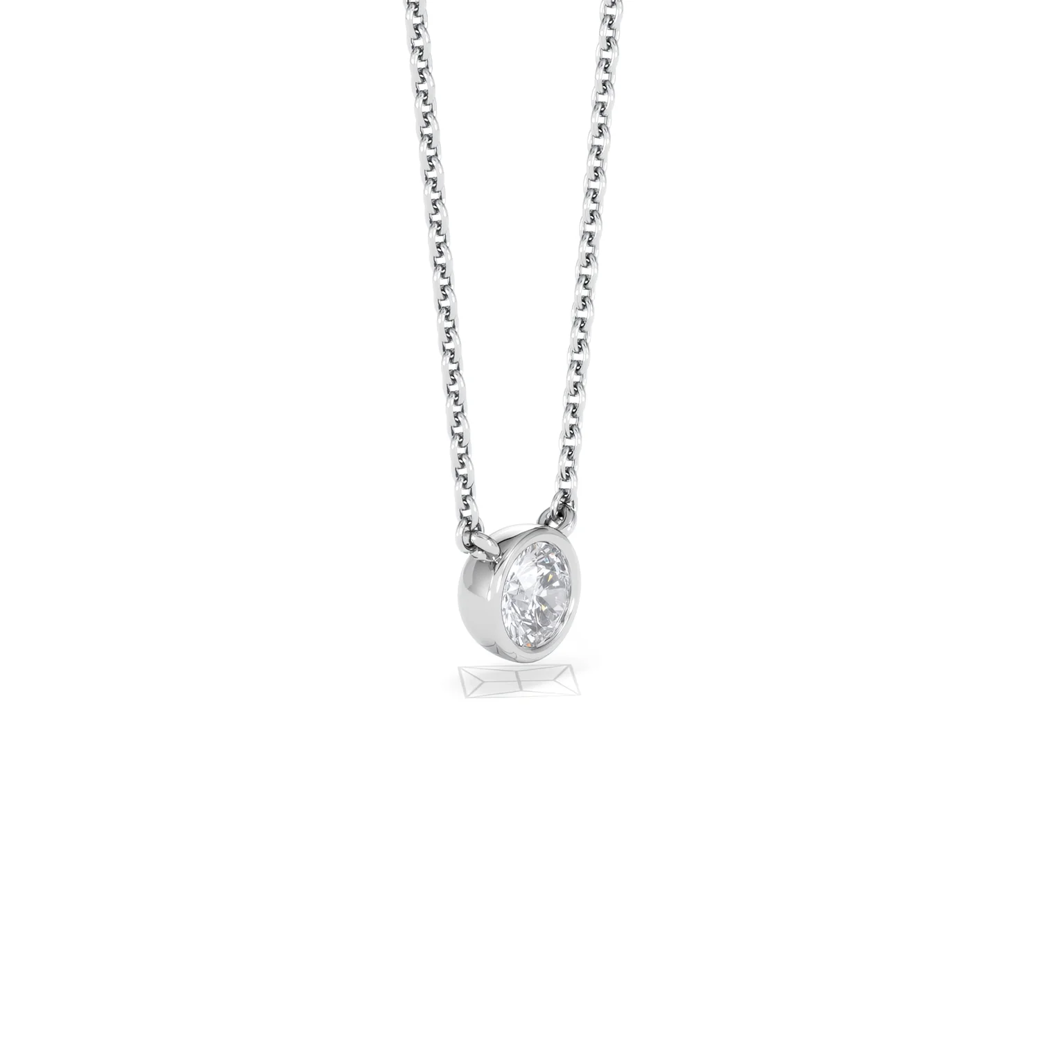 Horizon Round Cut Lab Diamond Solitaire Necklace 0.25ct H/SI in 9K White Gold - Image 22