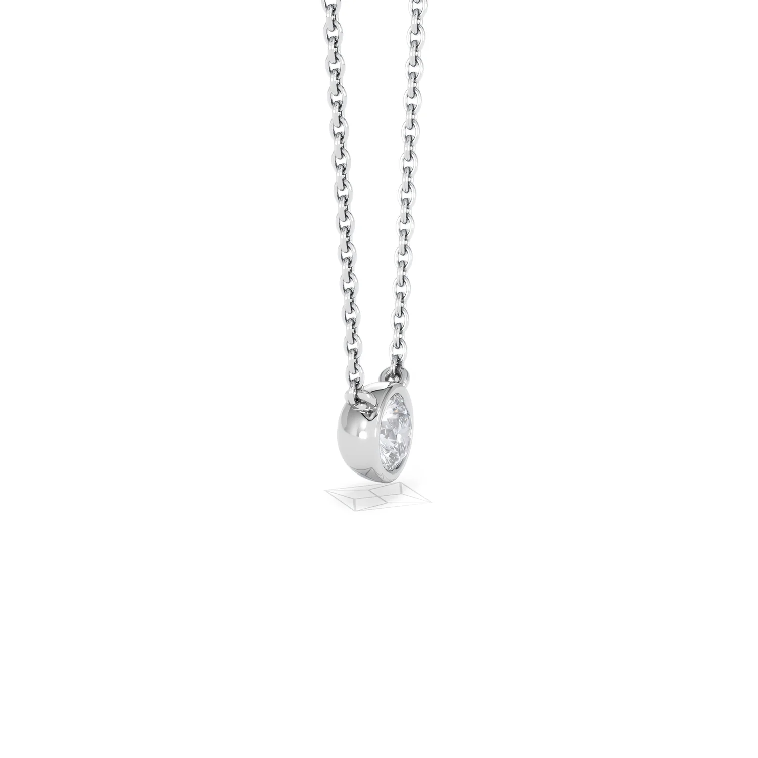 Horizon Round Cut Lab Diamond Solitaire Necklace 0.25ct H/SI in 9K White Gold - Image 26