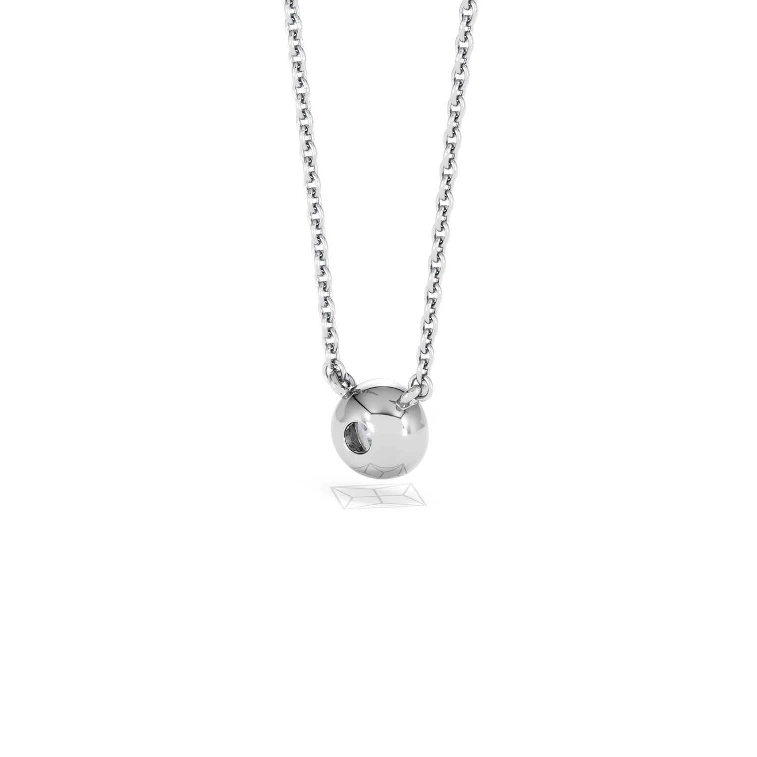 Horizon Round Cut Lab Diamond Solitaire Necklace 0.25ct H/SI in 9K White Gold - Image 43
