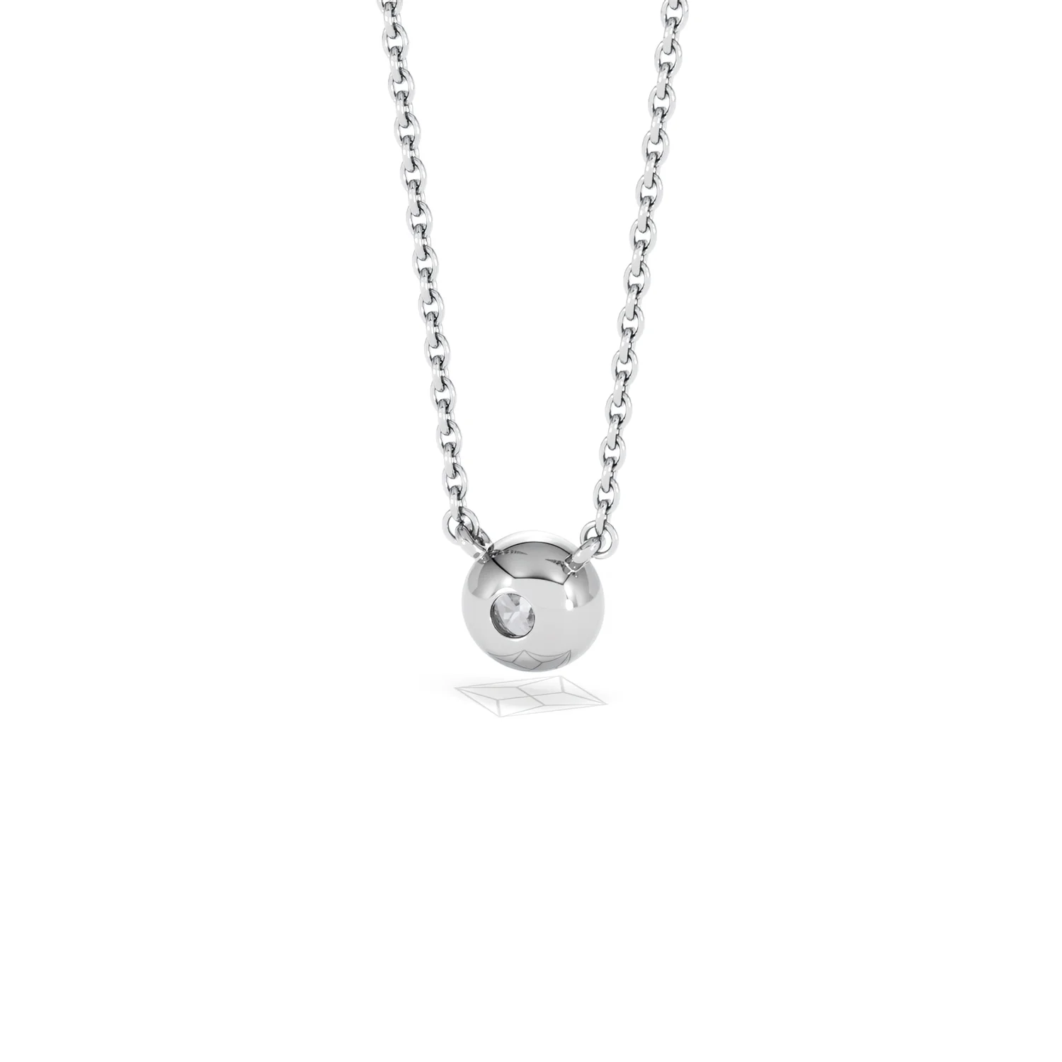 Horizon Round Cut Lab Diamond Solitaire Necklace 0.25ct H/SI in 9K White Gold - Image 46