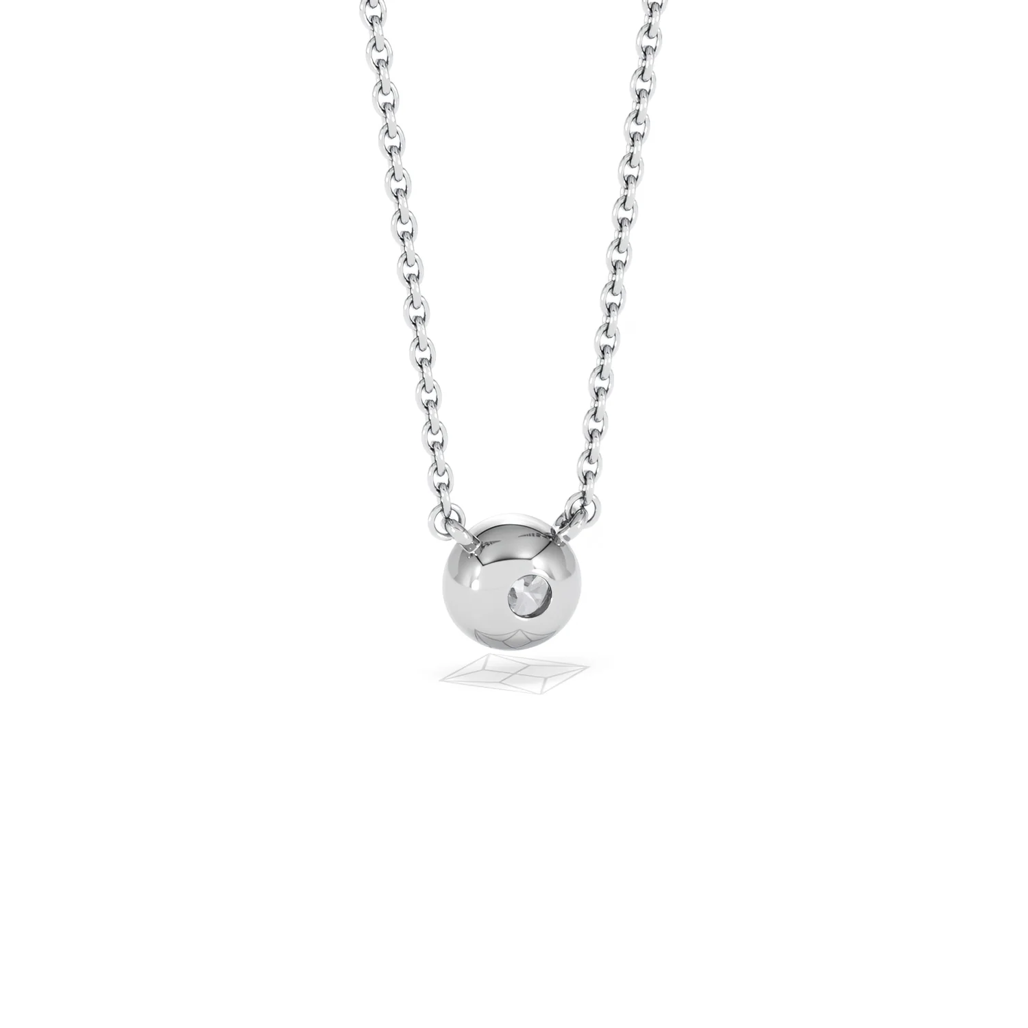 Horizon Round Cut Lab Diamond Solitaire Necklace 0.25ct H/SI in 9K White Gold - Image 55