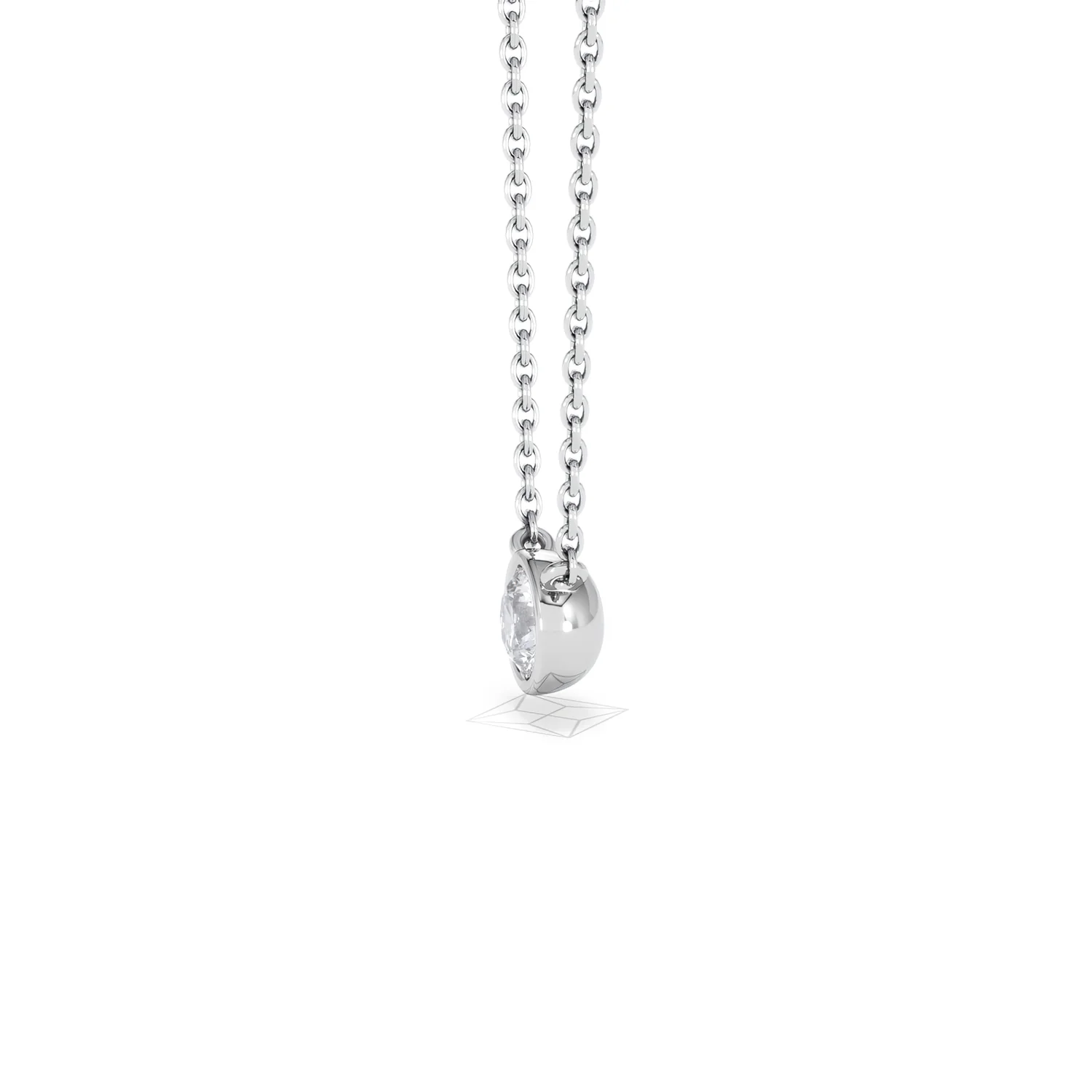 Horizon Round Cut Lab Diamond Solitaire Necklace 0.25ct H/SI in 9K White Gold - Image 74