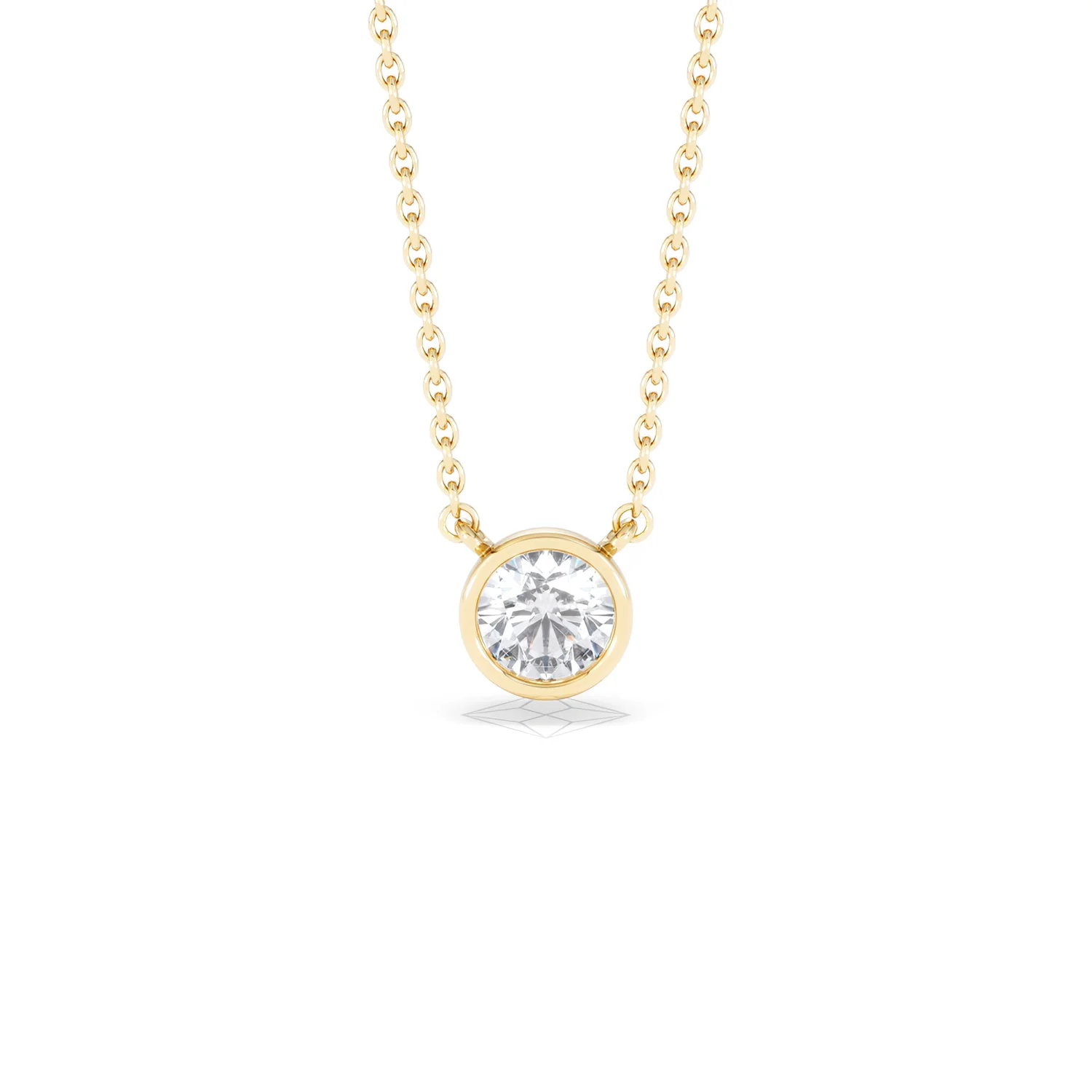 Horizon Round Cut Lab Diamond Solitaire Necklace 0.50ct H/SI in 9K Gold - Image 11