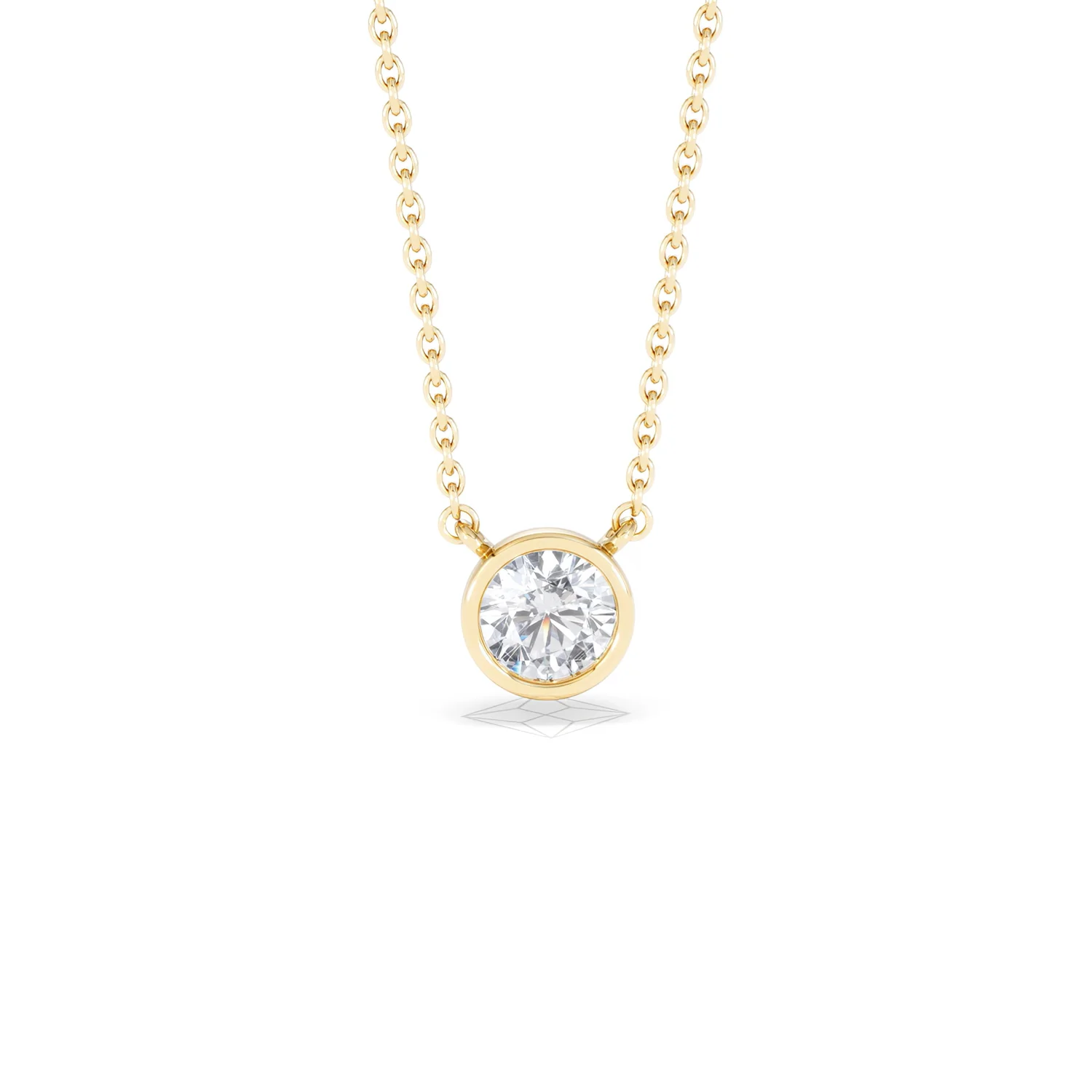 Horizon Round Cut Lab Diamond Solitaire Necklace 0.50ct H/SI in 9K Gold - Image 12