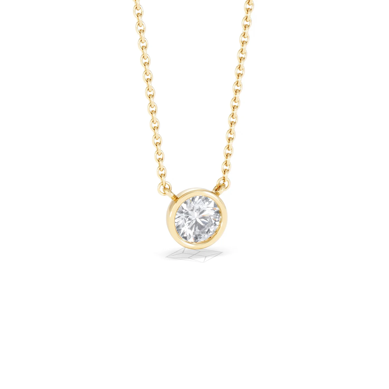 Horizon Round Cut Lab Diamond Solitaire Necklace 0.50ct H/SI in 9K Gold - Image 15