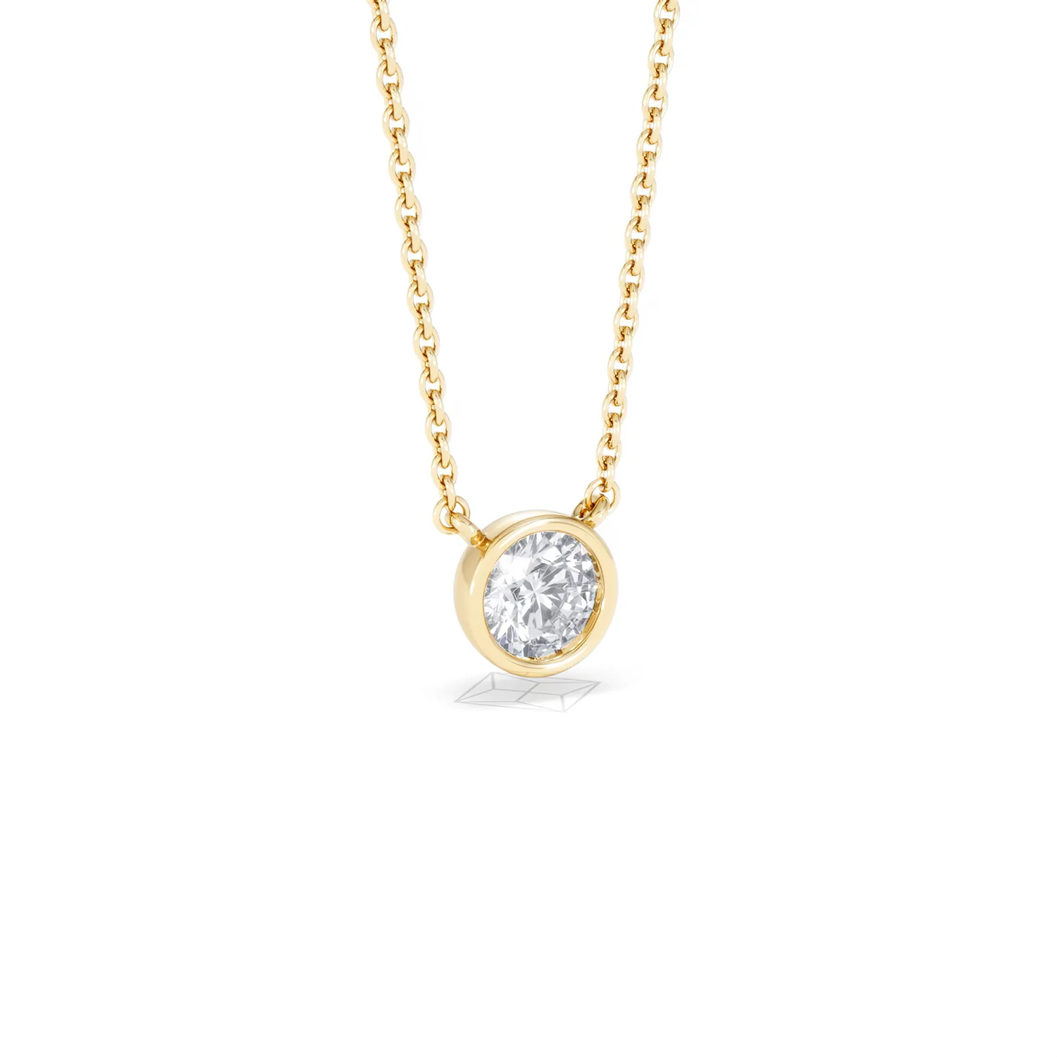 Horizon Round Cut Lab Diamond Solitaire Necklace 0.50ct H/SI in 9K Gold - Image 17