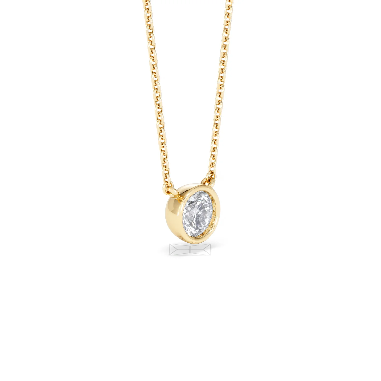 Horizon Round Cut Lab Diamond Solitaire Necklace 0.50ct H/SI in 9K Gold - Image 21