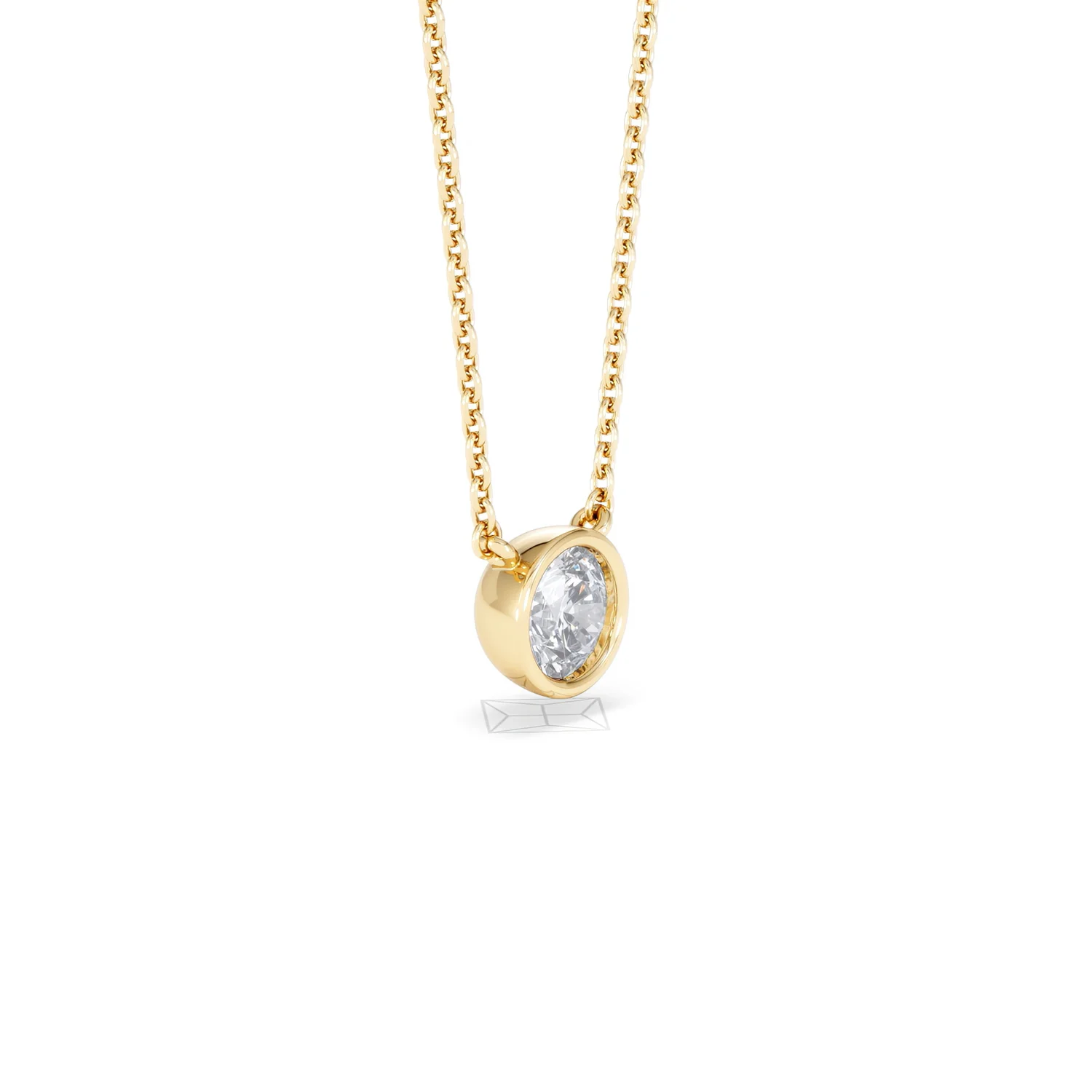 Horizon Round Cut Lab Diamond Solitaire Necklace 0.50ct H/SI in 9K Gold - Image 22