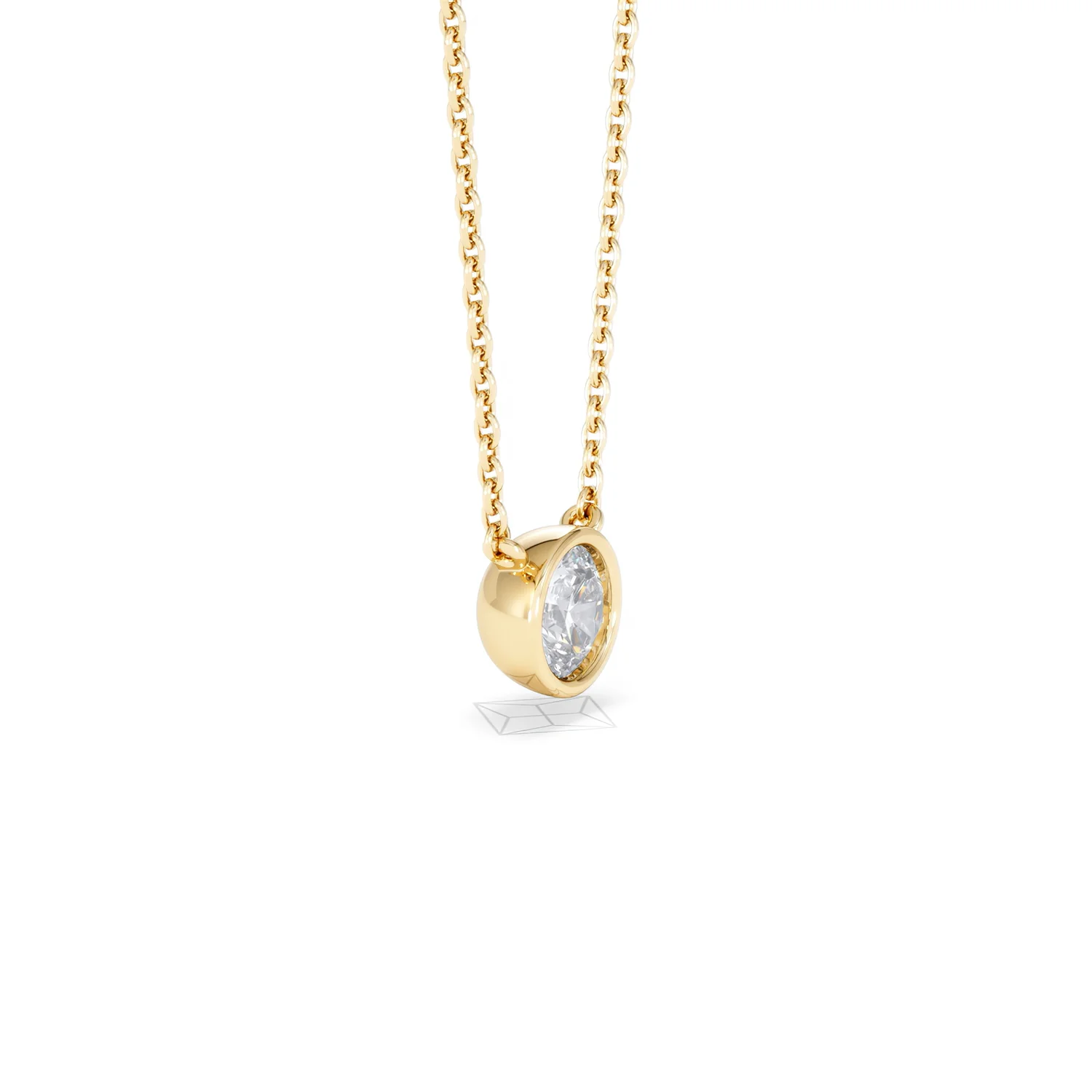 Horizon Round Cut Lab Diamond Solitaire Necklace 0.50ct H/SI in 9K Gold - Image 24
