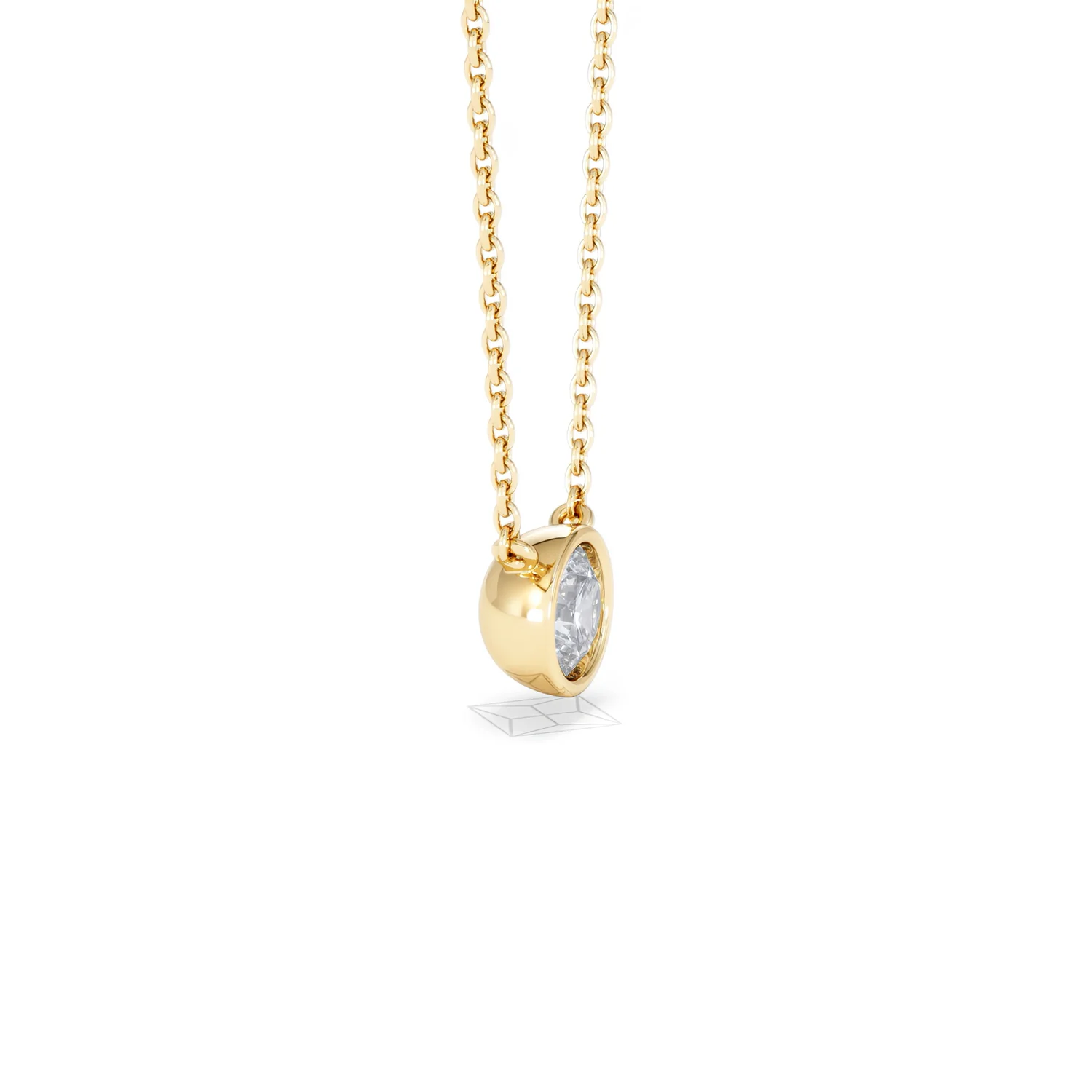 Horizon Round Cut Lab Diamond Solitaire Necklace 0.50ct H/SI in 9K Gold - Image 26
