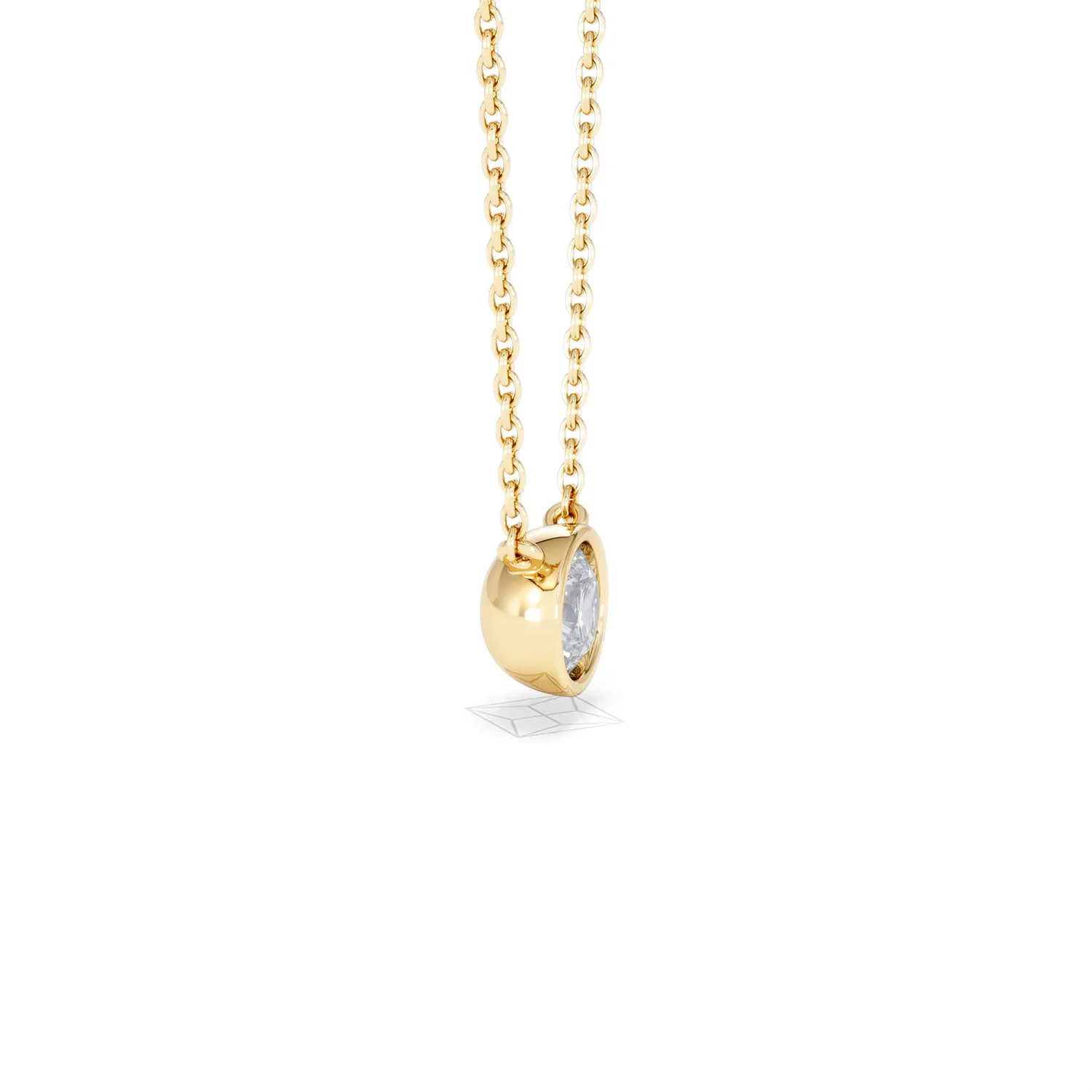 Horizon Round Cut Lab Diamond Solitaire Necklace 0.50ct H/SI in 9K Gold - Image 27