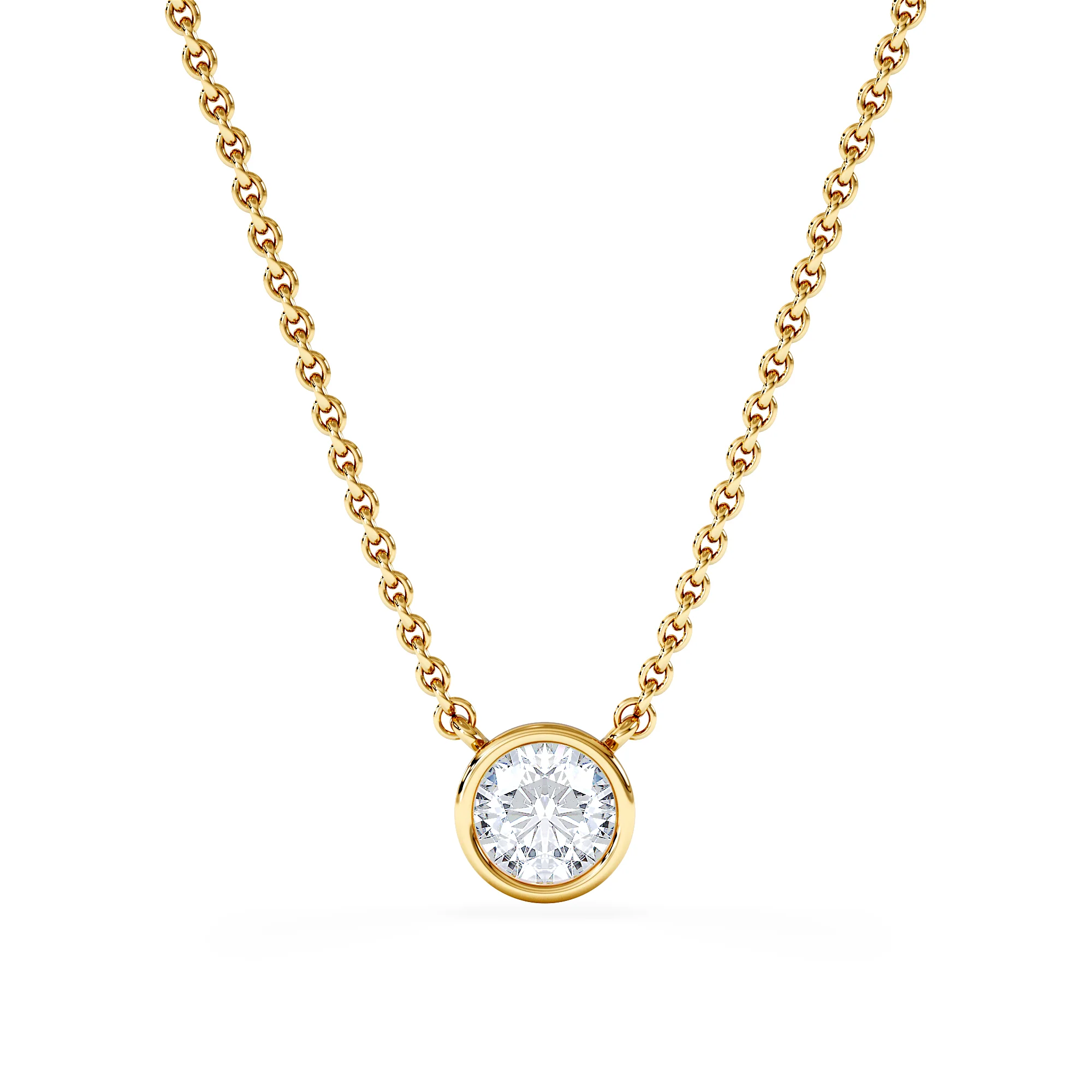 Horizon Round Cut Lab Diamond Solitaire Necklace 0.50ct H/SI in 9K Gold - Image 3