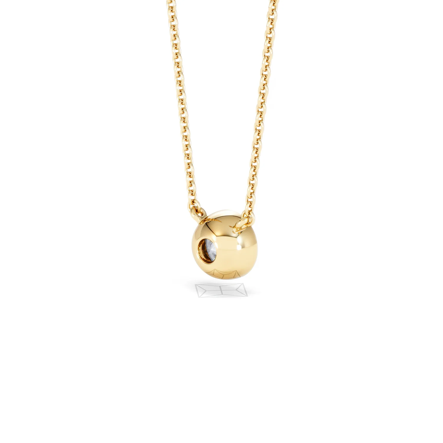 Horizon Round Cut Lab Diamond Solitaire Necklace 0.50ct H/SI in 9K Gold - Image 42