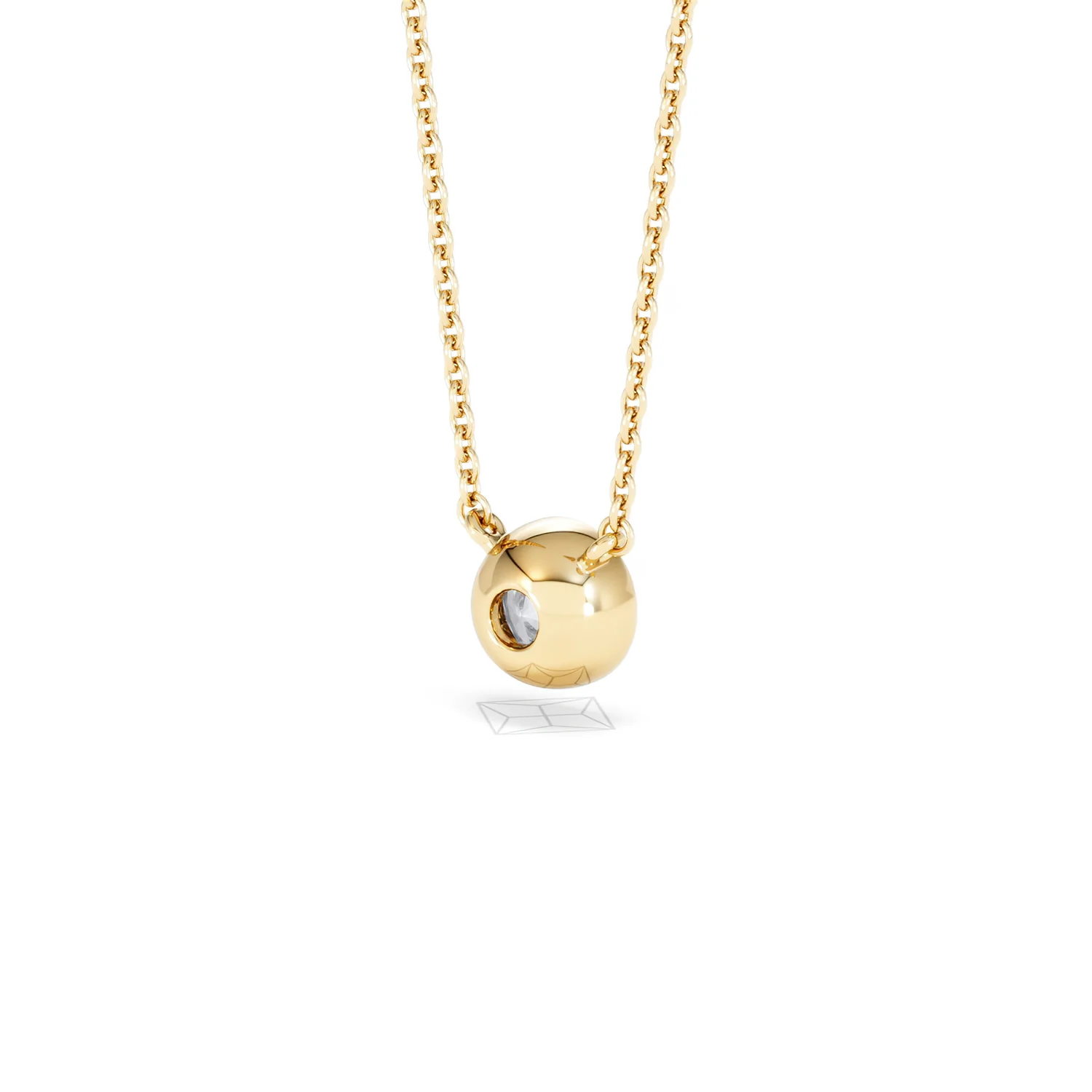 Horizon Round Cut Lab Diamond Solitaire Necklace 0.50ct H/SI in 9K Gold - Image 43