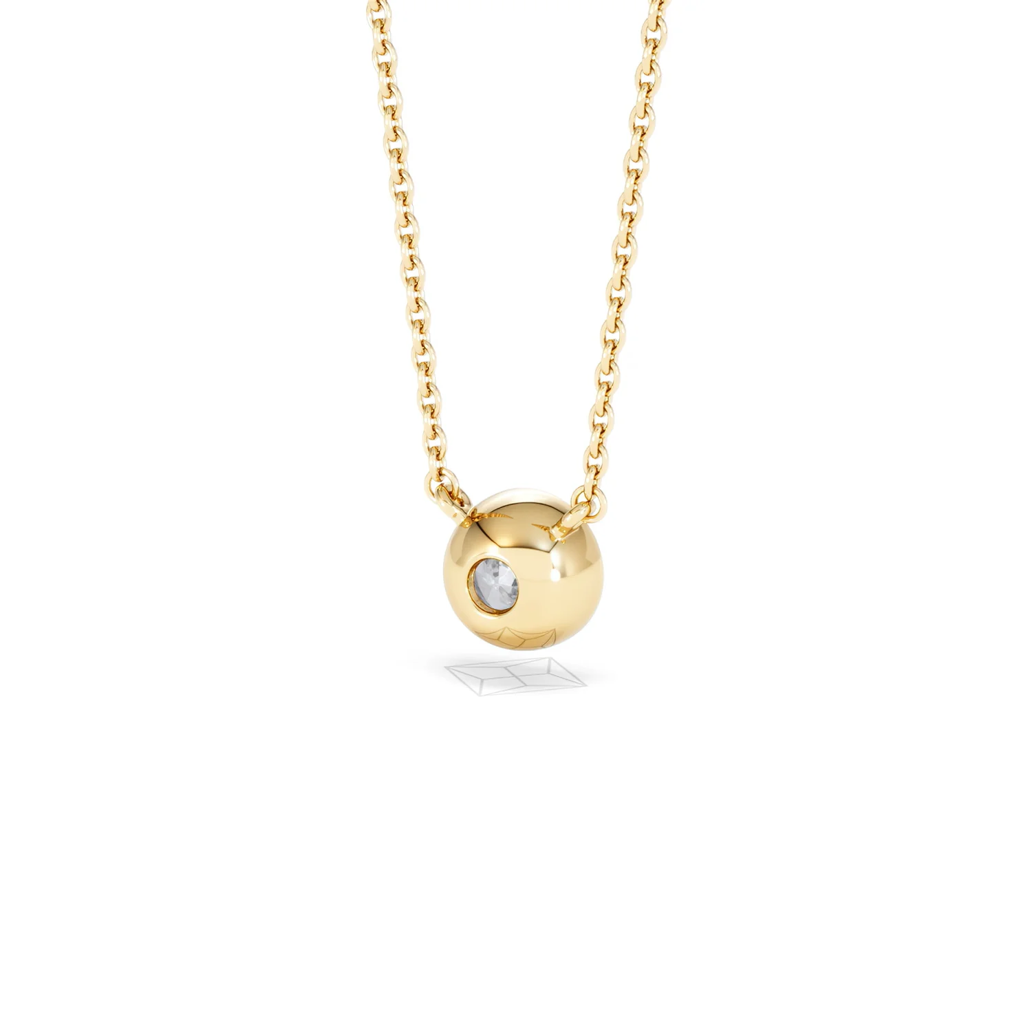 Horizon Round Cut Lab Diamond Solitaire Necklace 0.50ct H/SI in 9K Gold - Image 45