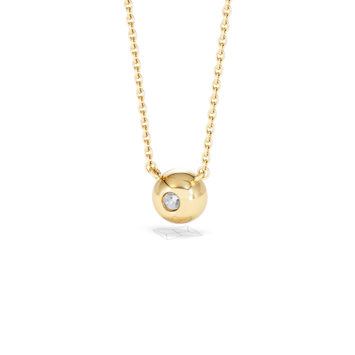 Horizon Round Cut Lab Diamond Solitaire Necklace 0.50ct H/SI in 9K Gold - Image 46