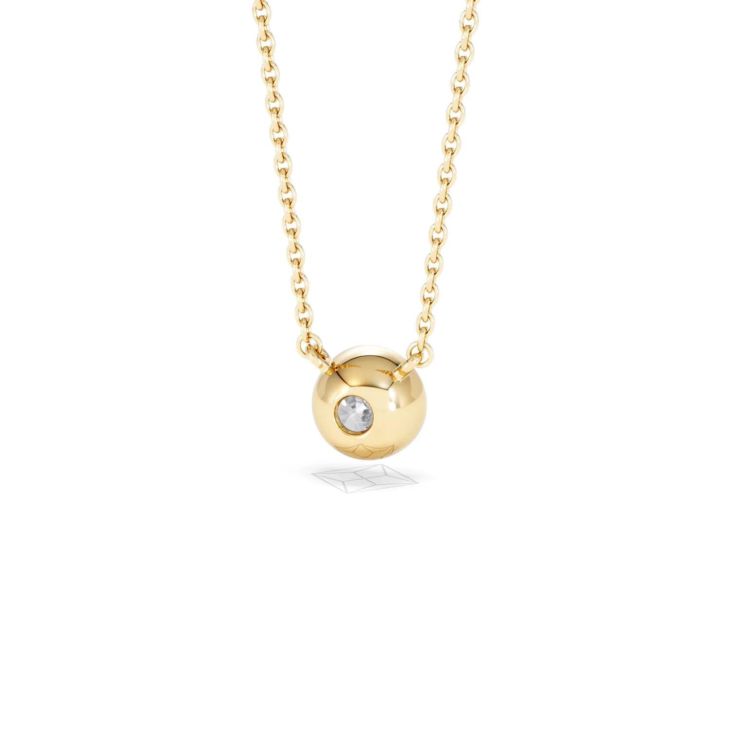 Horizon Round Cut Lab Diamond Solitaire Necklace 0.50ct H/SI in 9K Gold - Image 47