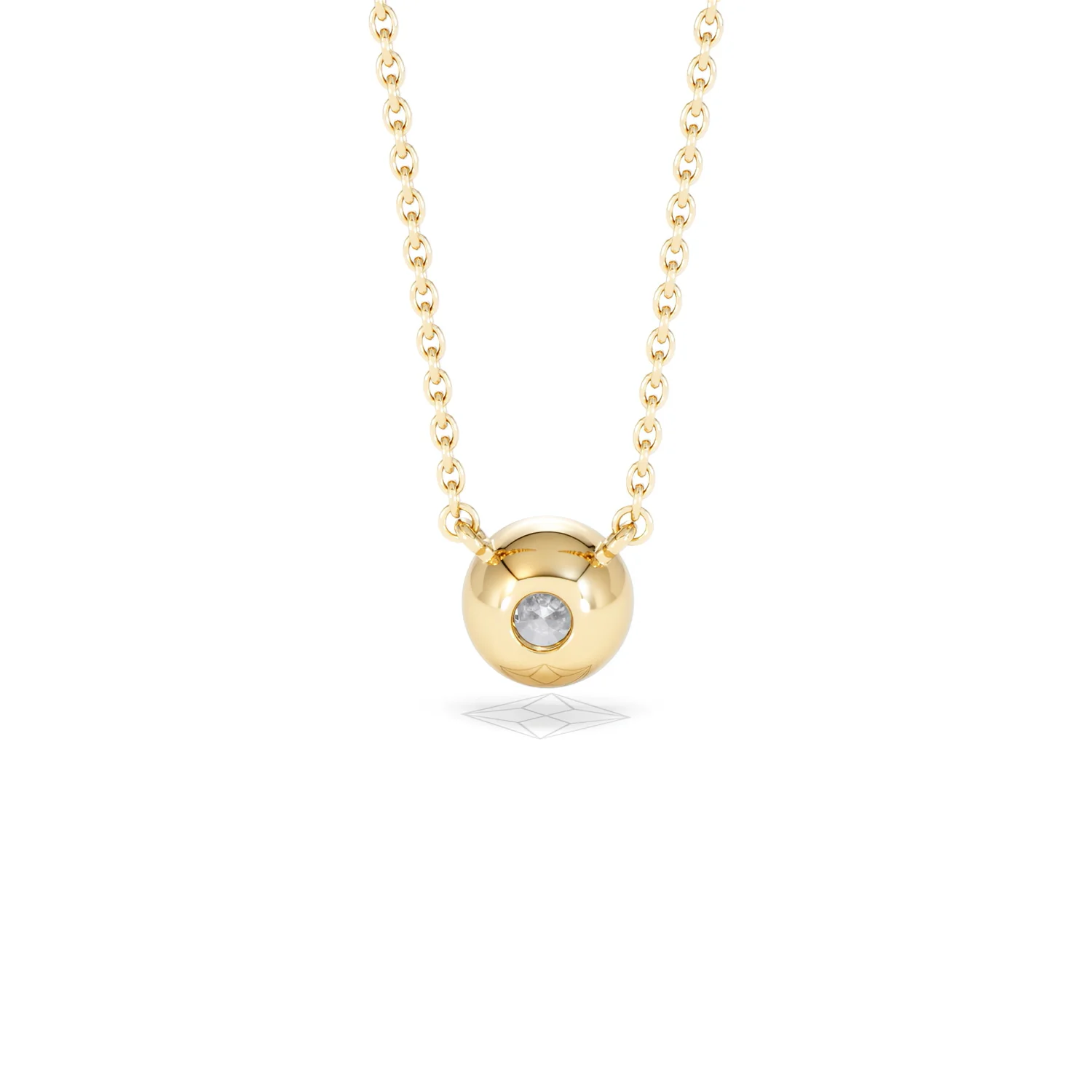 Horizon Round Cut Lab Diamond Solitaire Necklace 0.50ct H/SI in 9K Gold - Image 50