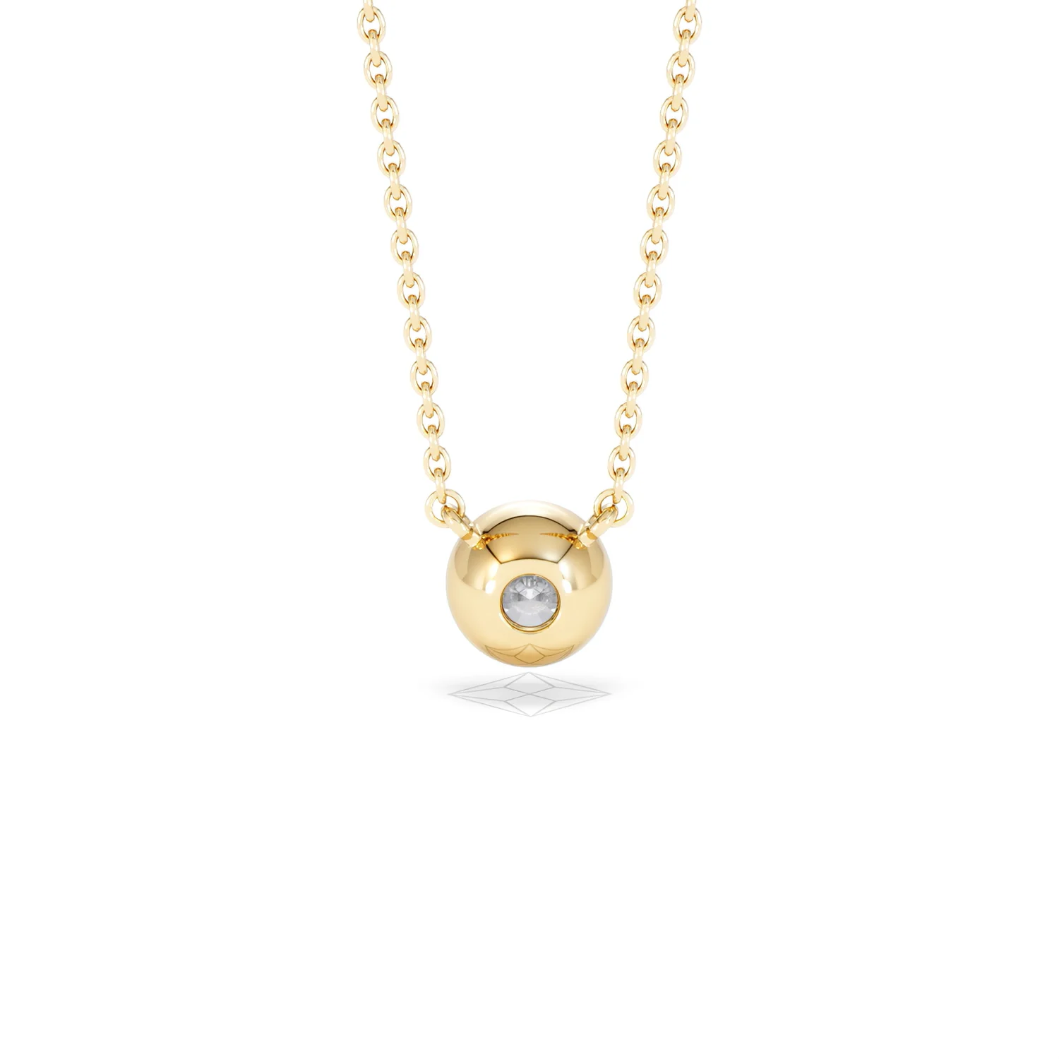 Horizon Round Cut Lab Diamond Solitaire Necklace 0.50ct H/SI in 9K Gold - Image 51