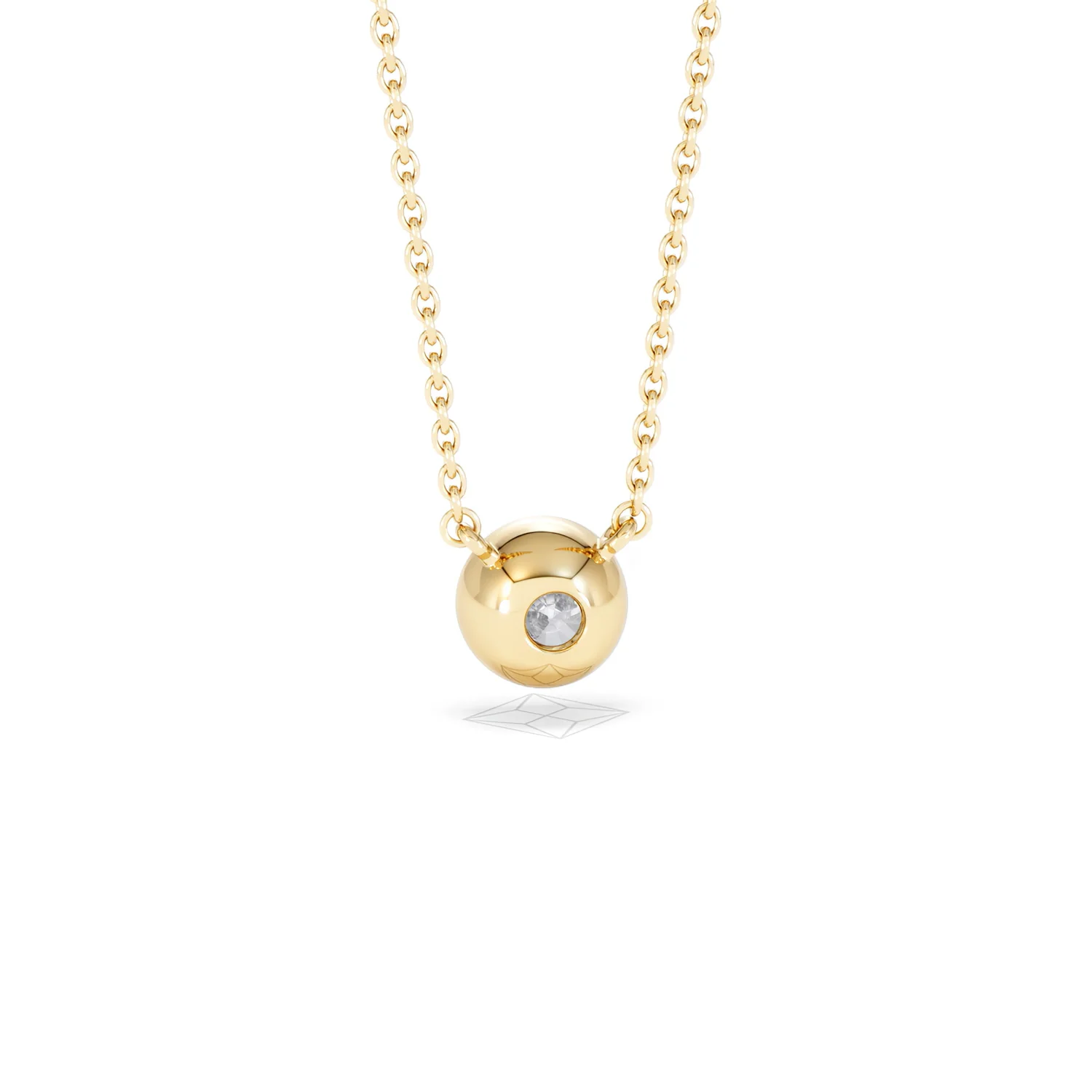 Horizon Round Cut Lab Diamond Solitaire Necklace 0.50ct H/SI in 9K Gold - Image 53
