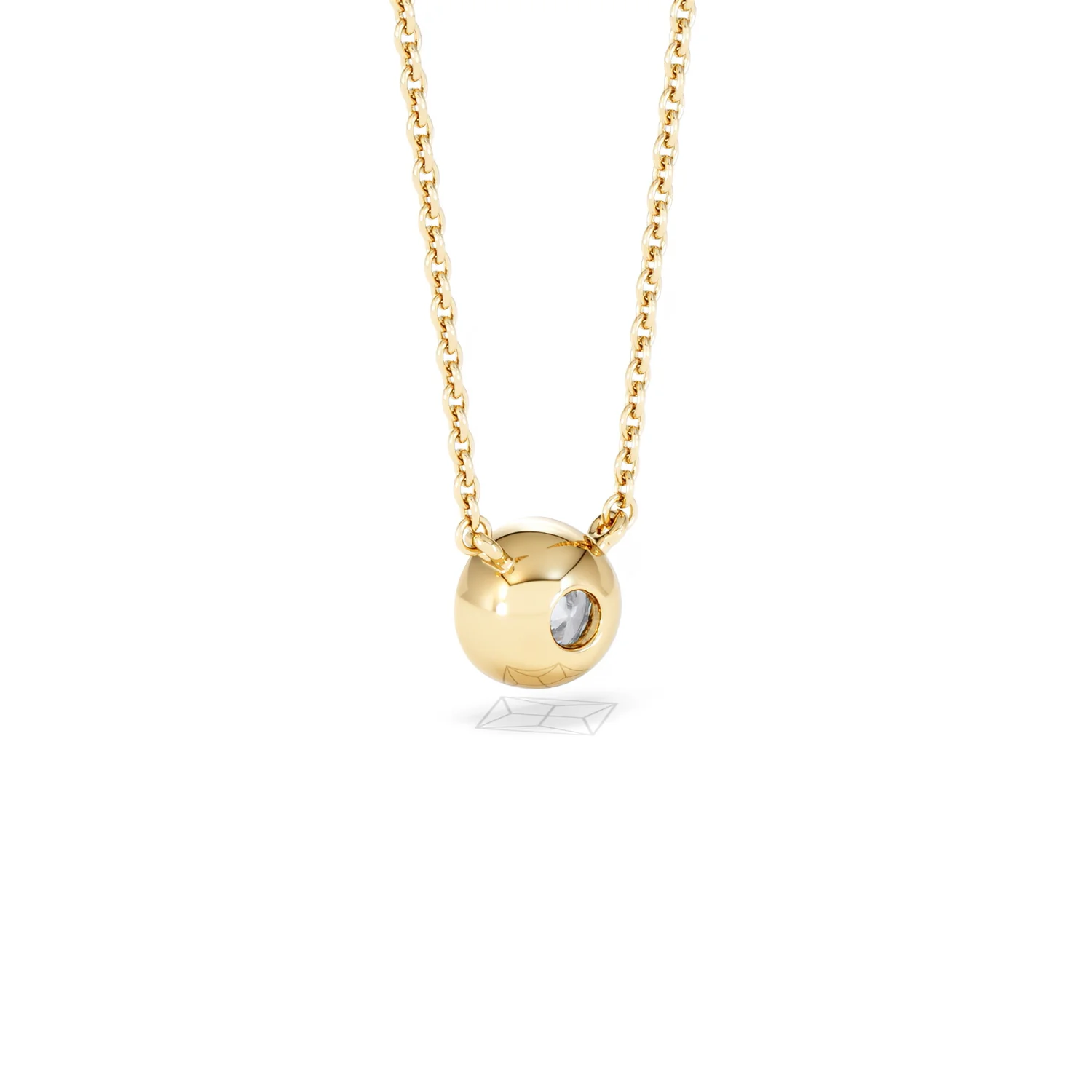 Horizon Round Cut Lab Diamond Solitaire Necklace 0.50ct H/SI in 9K Gold - Image 58