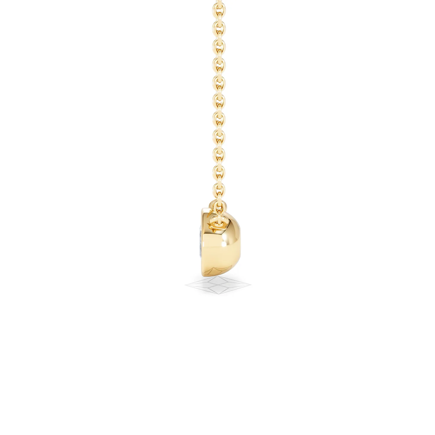 Horizon Round Cut Lab Diamond Solitaire Necklace 0.50ct H/SI in 9K Gold - Image 71