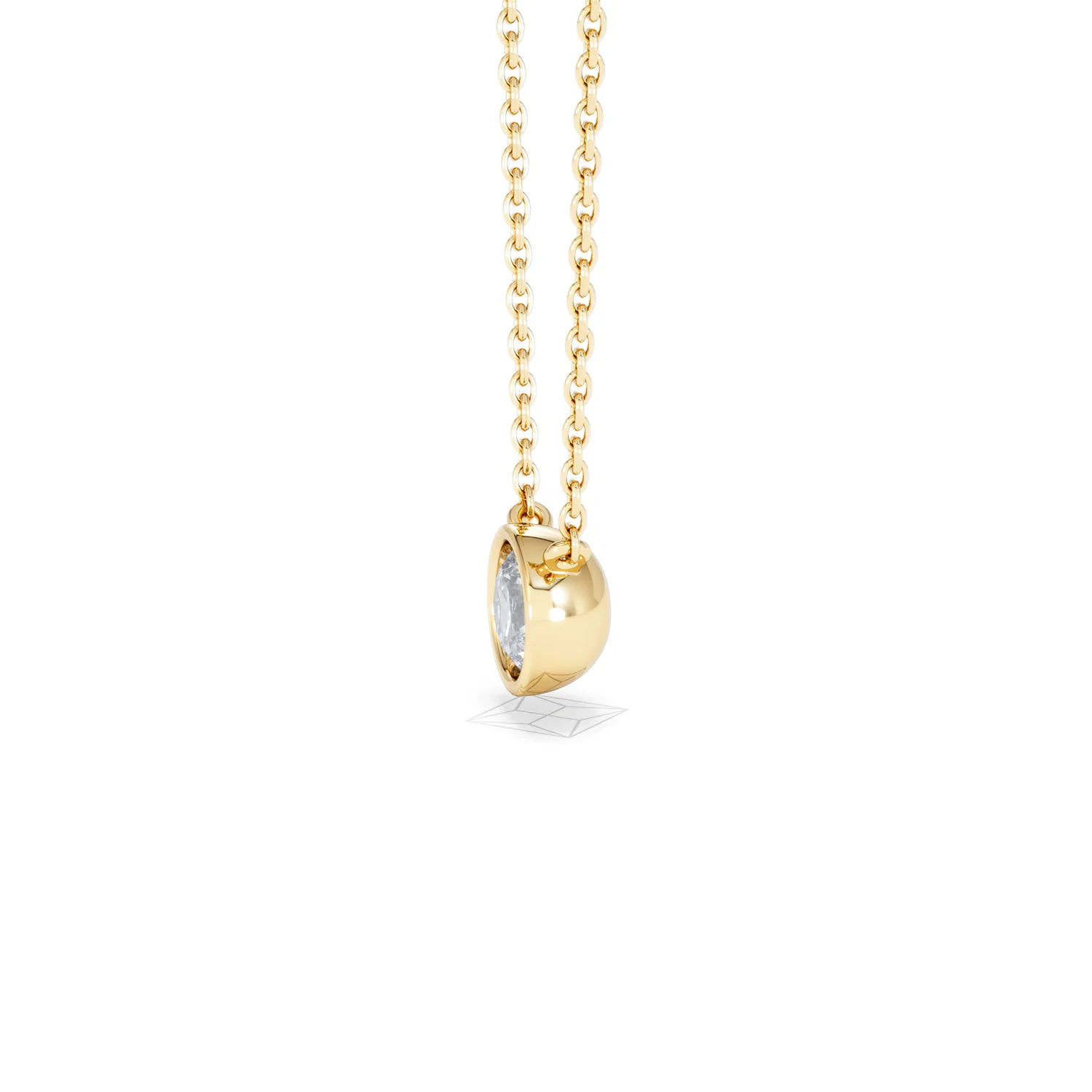 Horizon Round Cut Lab Diamond Solitaire Necklace 0.50ct H/SI in 9K Gold - Image 74