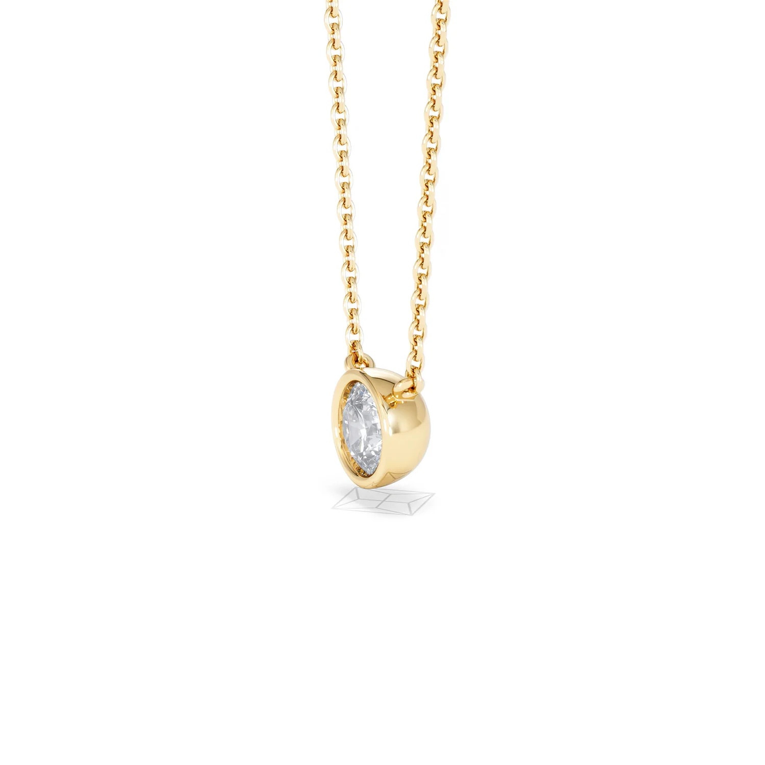 Horizon Round Cut Lab Diamond Solitaire Necklace 0.50ct H/SI in 9K Gold - Image 77