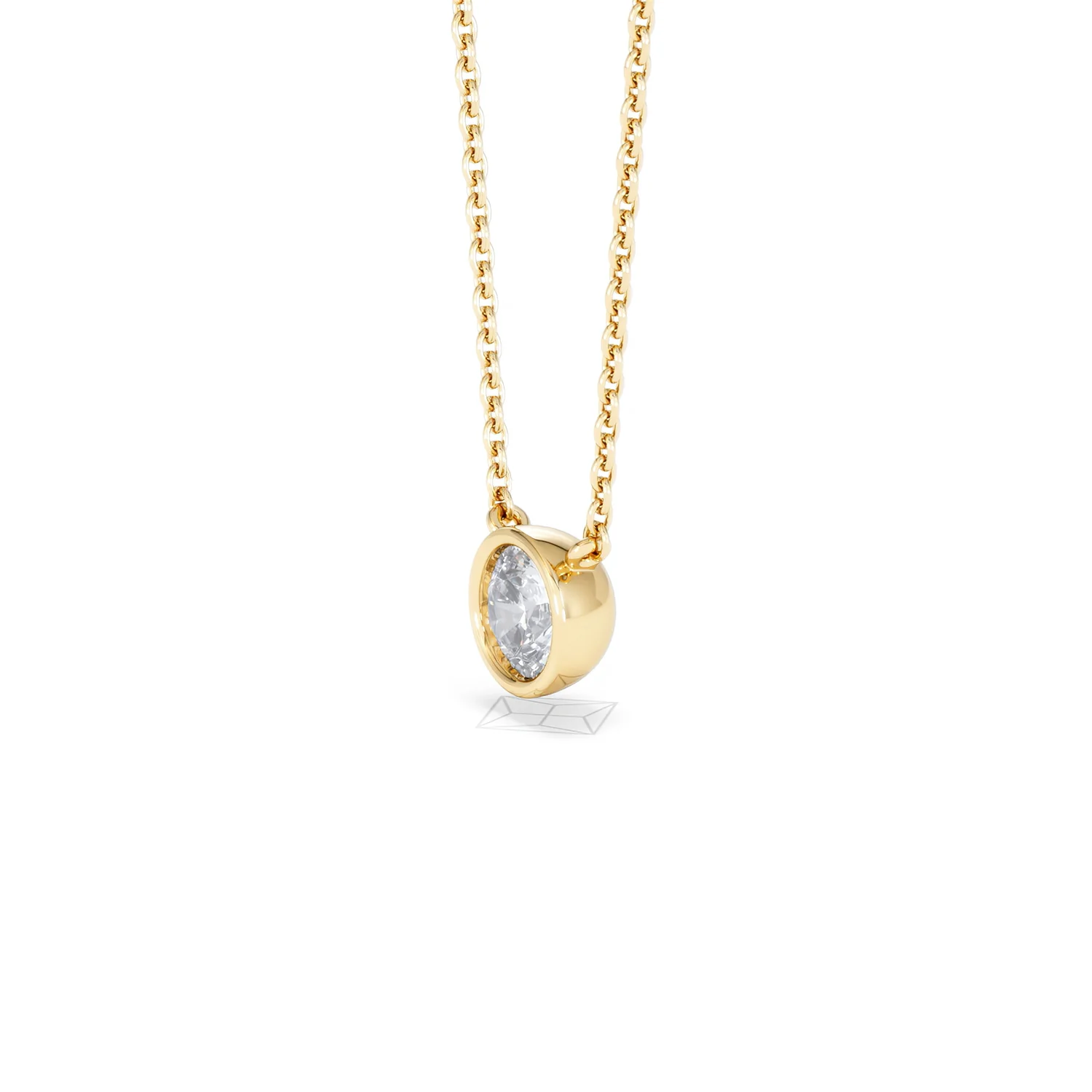 Horizon Round Cut Lab Diamond Solitaire Necklace 0.50ct H/SI in 9K Gold - Image 78