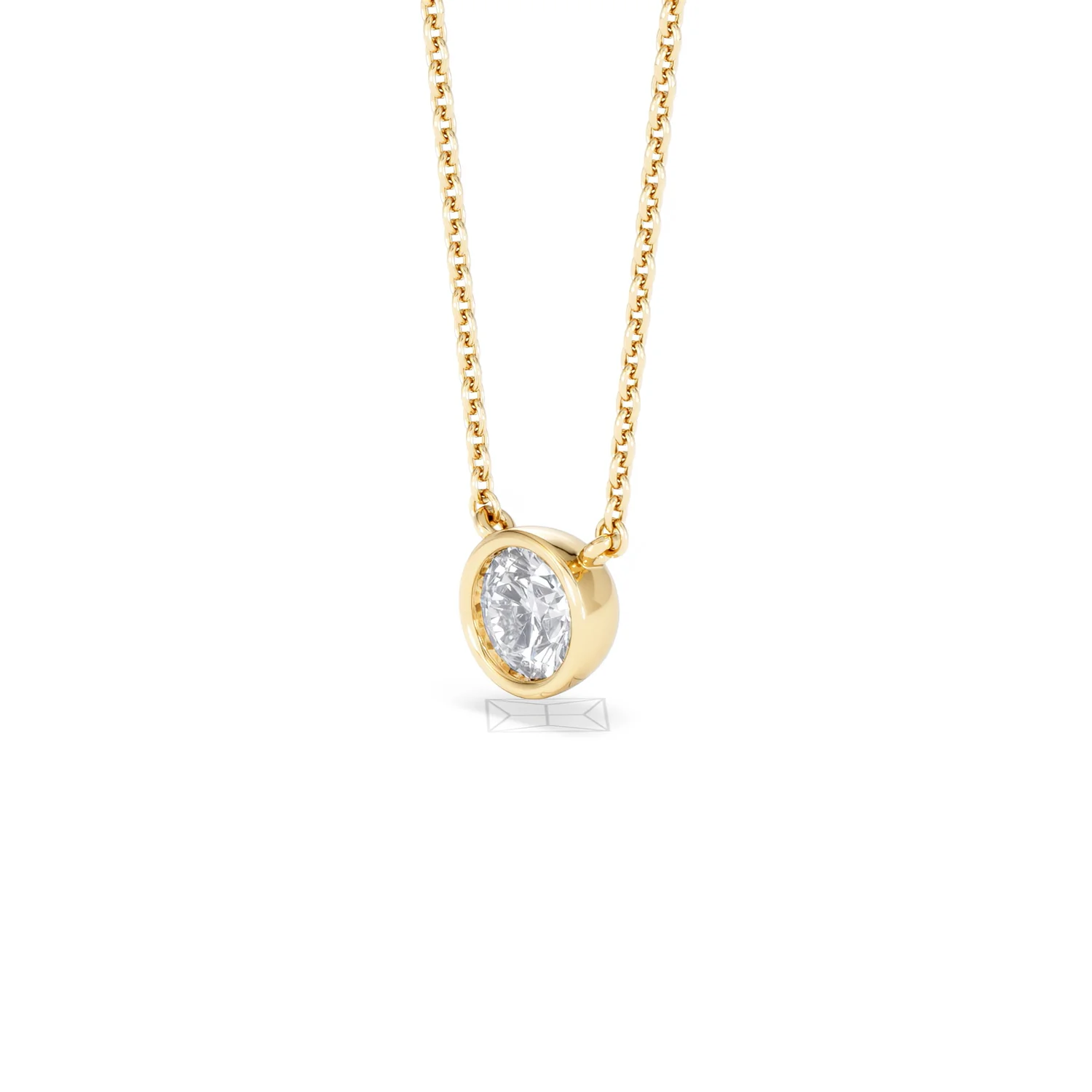 Horizon Round Cut Lab Diamond Solitaire Necklace 0.50ct H/SI in 9K Gold - Image 81
