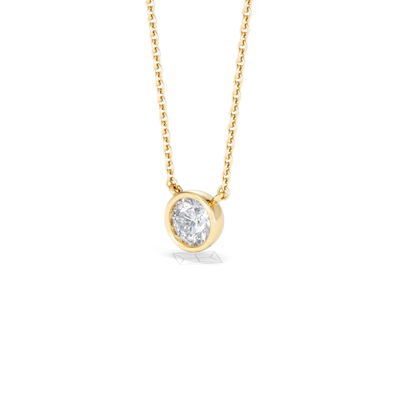 Horizon Round Cut Lab Diamond Solitaire Necklace 0.50ct H/SI in 9K Gold - Image 83