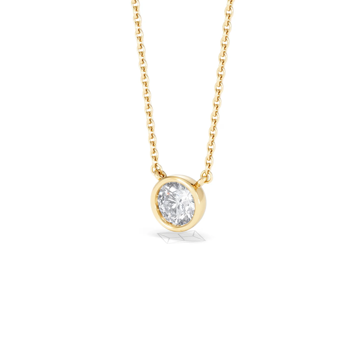 Horizon Round Cut Lab Diamond Solitaire Necklace 0.50ct H/SI in 9K Gold - Image 84