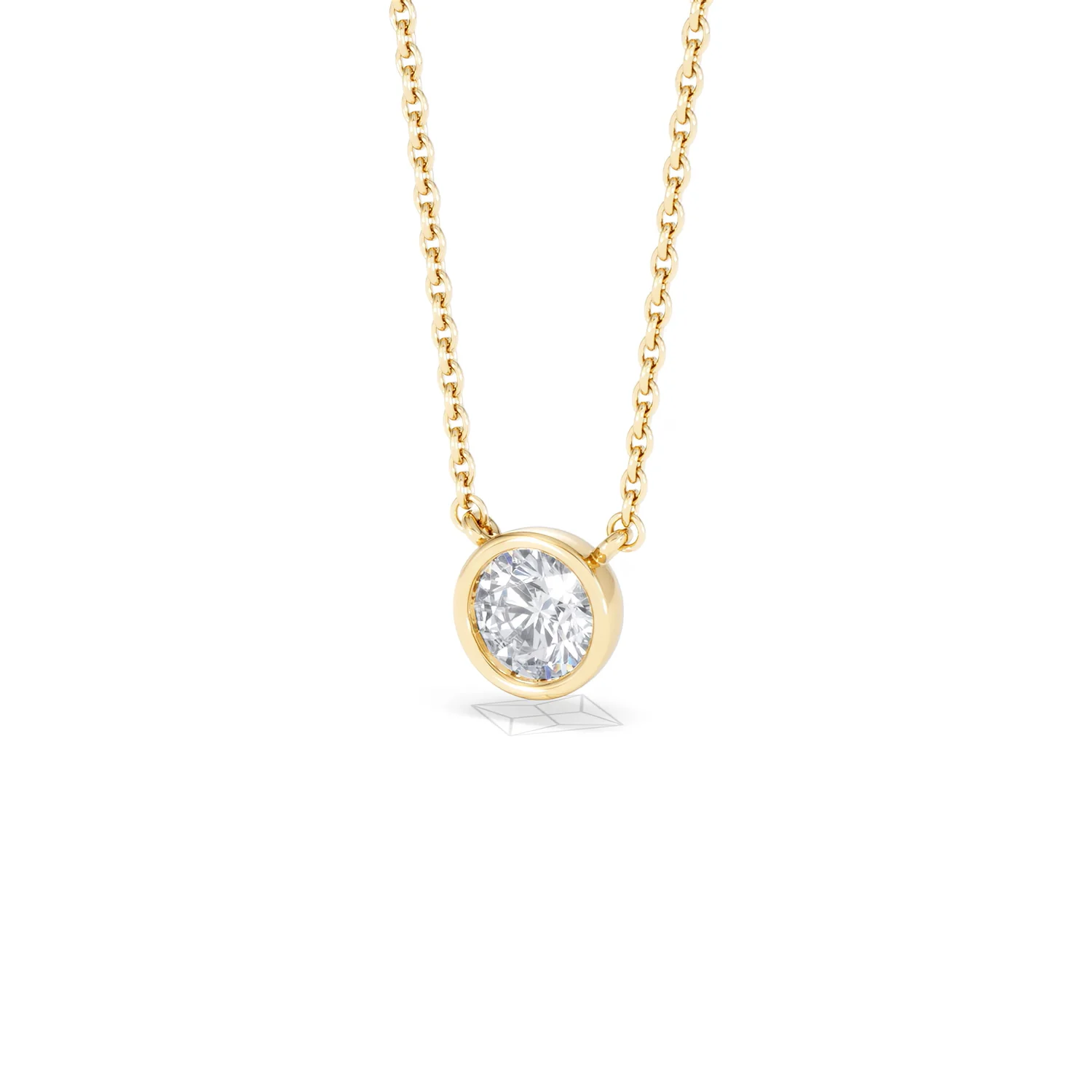 Horizon Round Cut Lab Diamond Solitaire Necklace 0.50ct H/SI in 9K Gold - Image 85