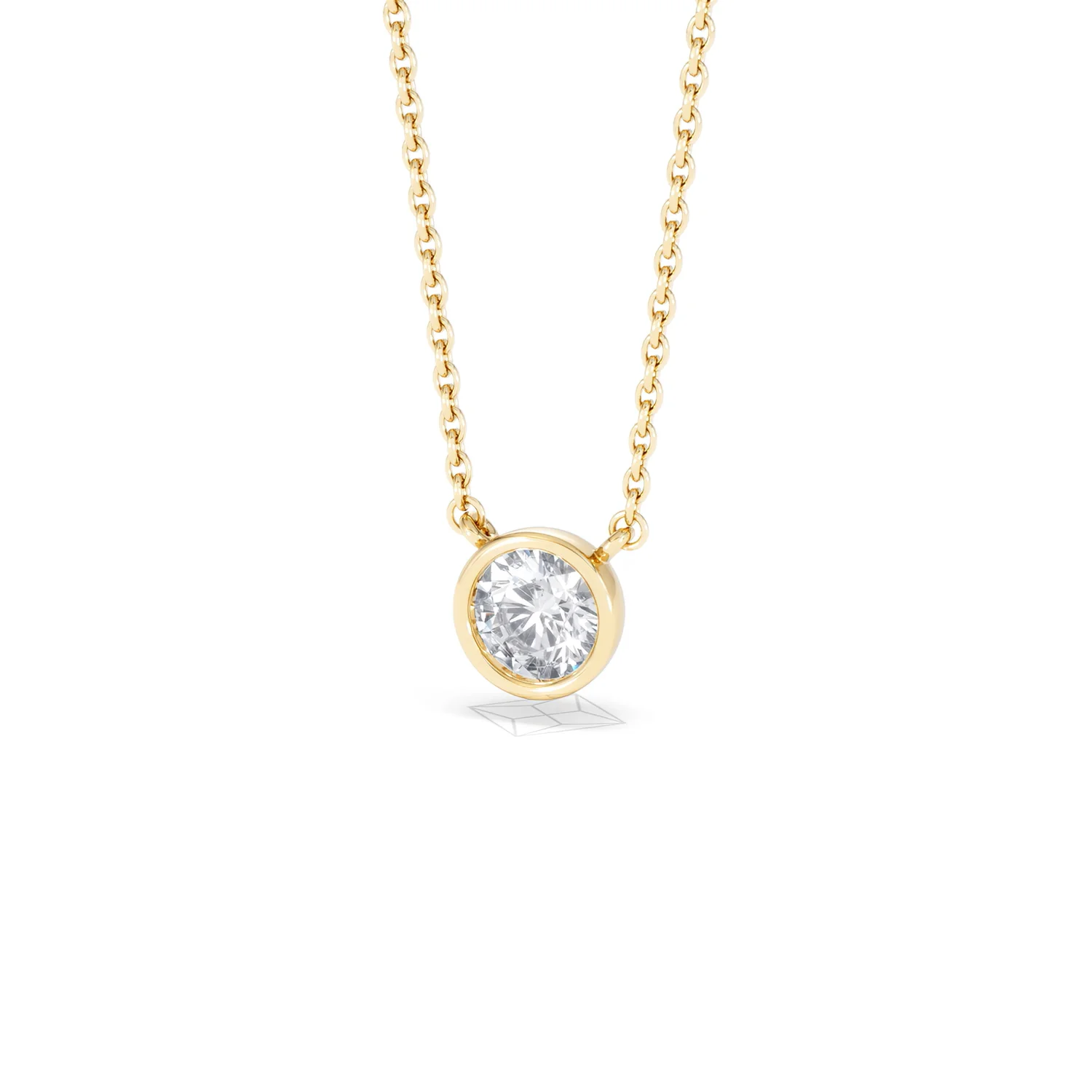 Horizon Round Cut Lab Diamond Solitaire Necklace 0.50ct H/SI in 9K Gold - Image 86