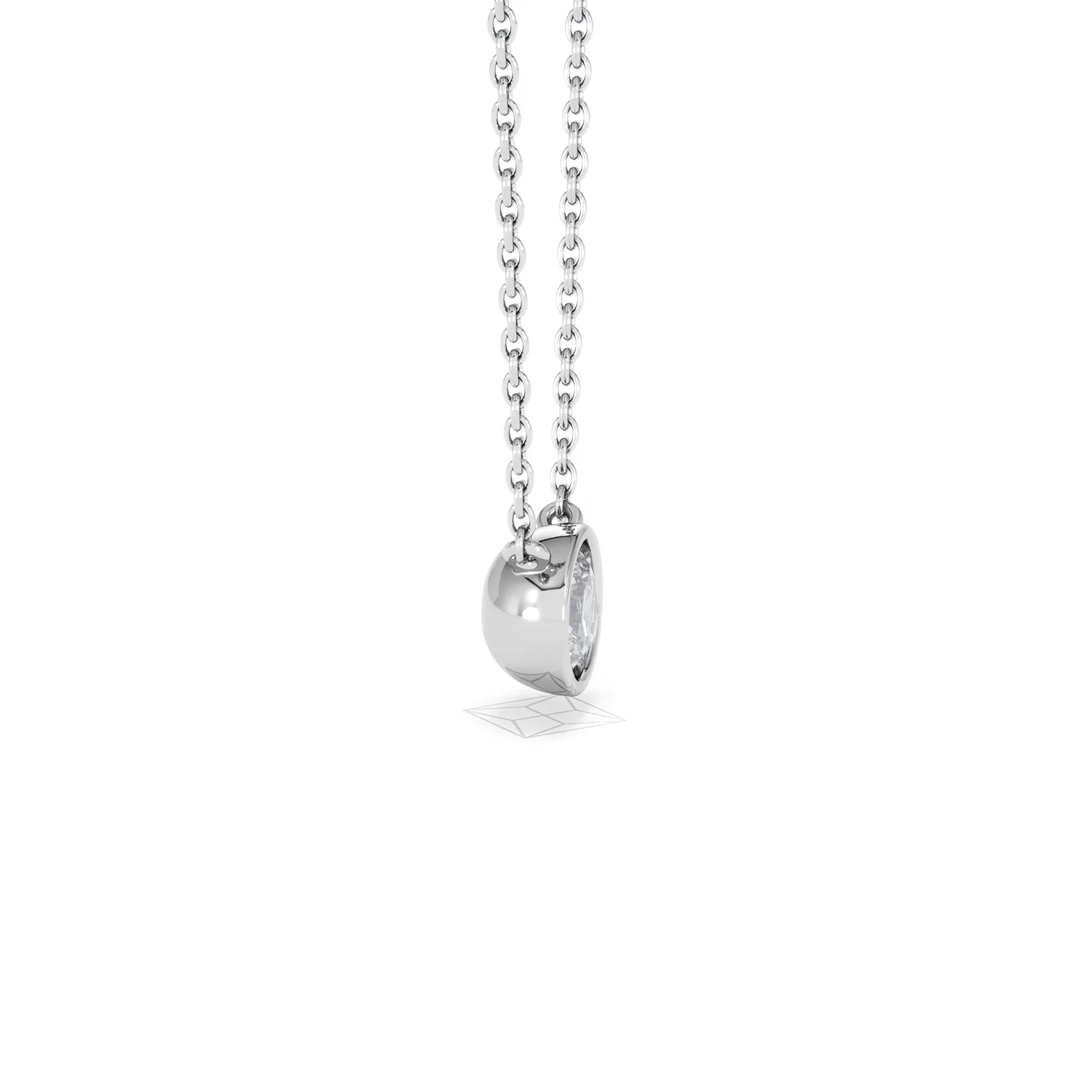 Horizon Round Cut Lab Diamond Solitaire Necklace 0.50ct H/SI in 9K White Gold - Image 28