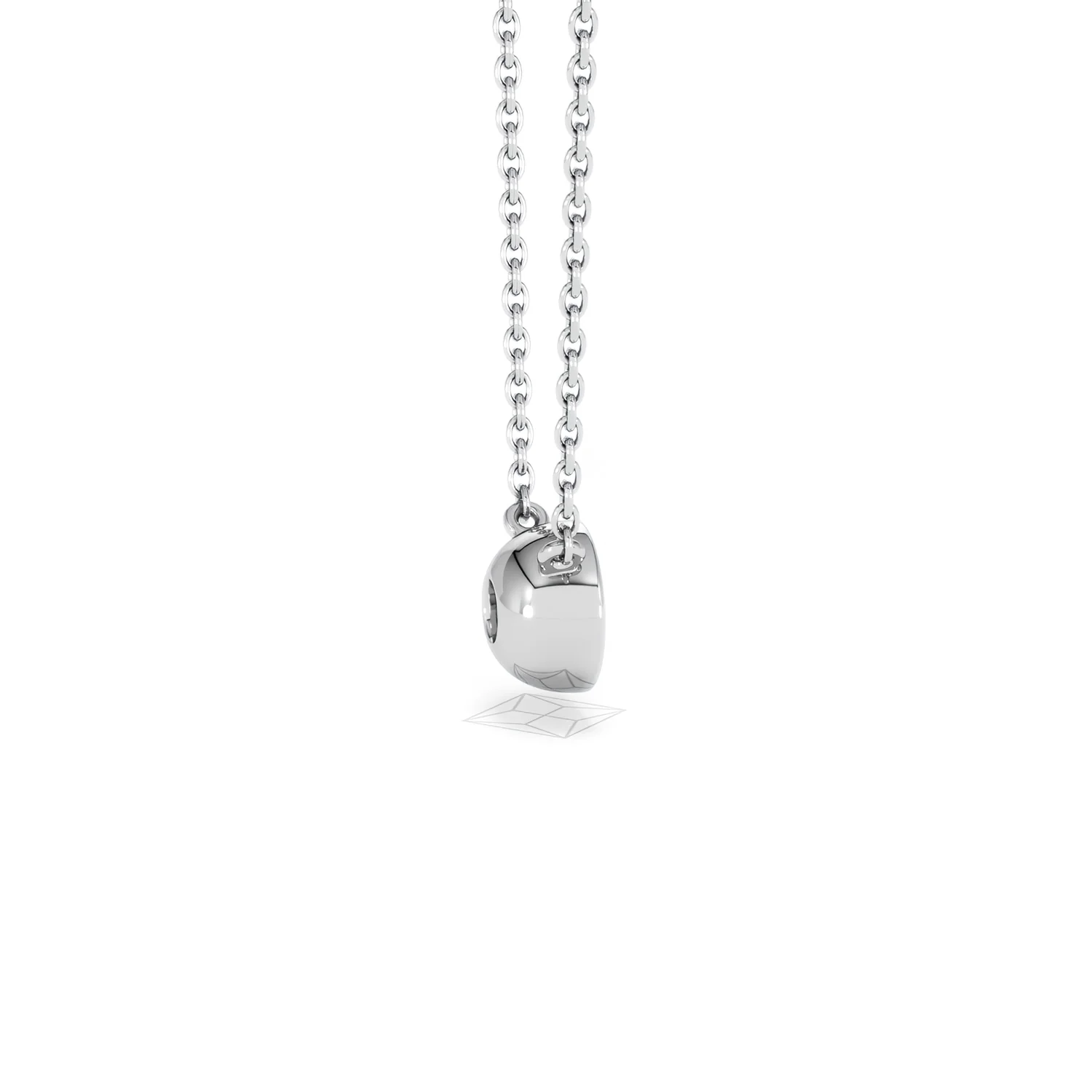Horizon Round Cut Lab Diamond Solitaire Necklace 0.50ct H/SI in 9K White Gold - Image 34