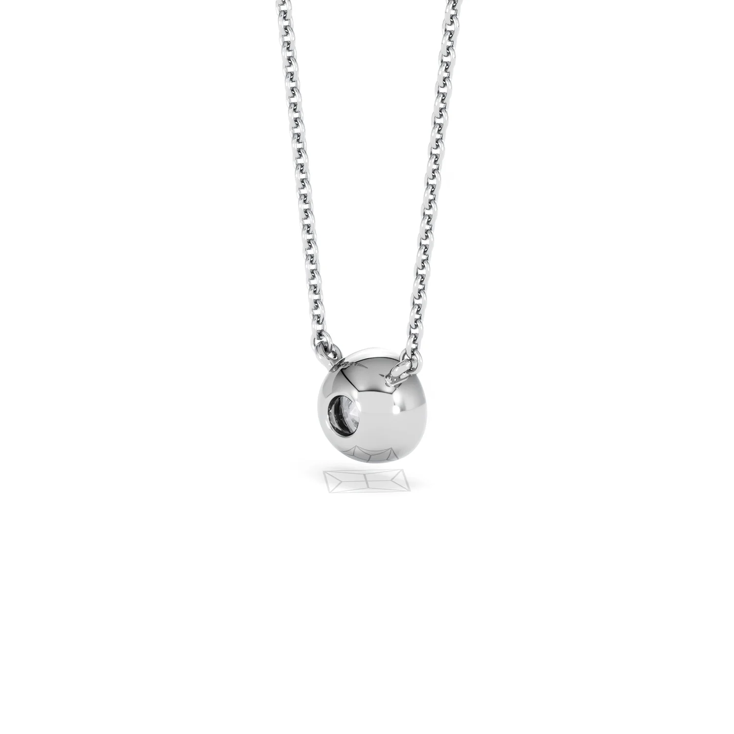 Horizon Round Cut Lab Diamond Solitaire Necklace 0.50ct H/SI in 9K White Gold - Image 42
