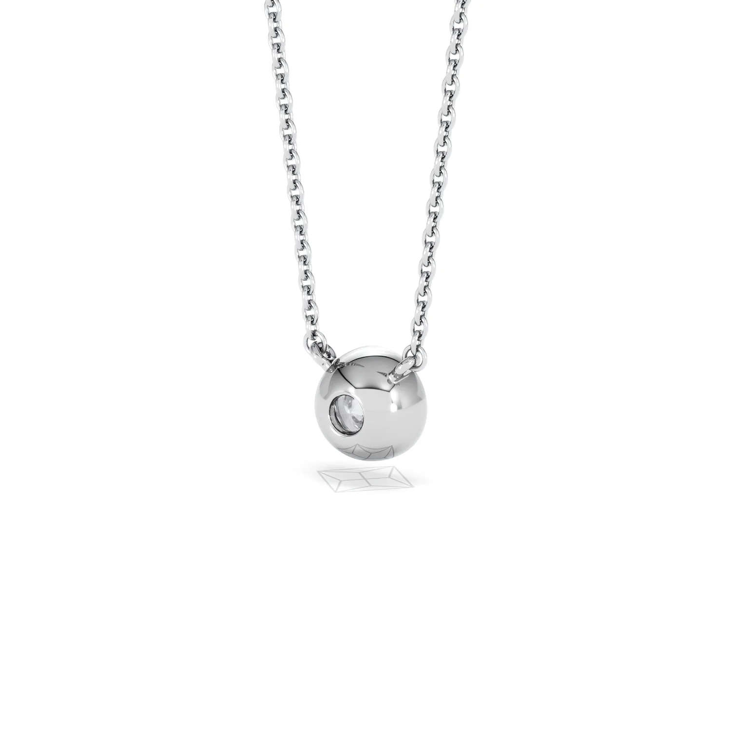 Horizon Round Cut Lab Diamond Solitaire Necklace 0.50ct H/SI in 9K White Gold - Image 44