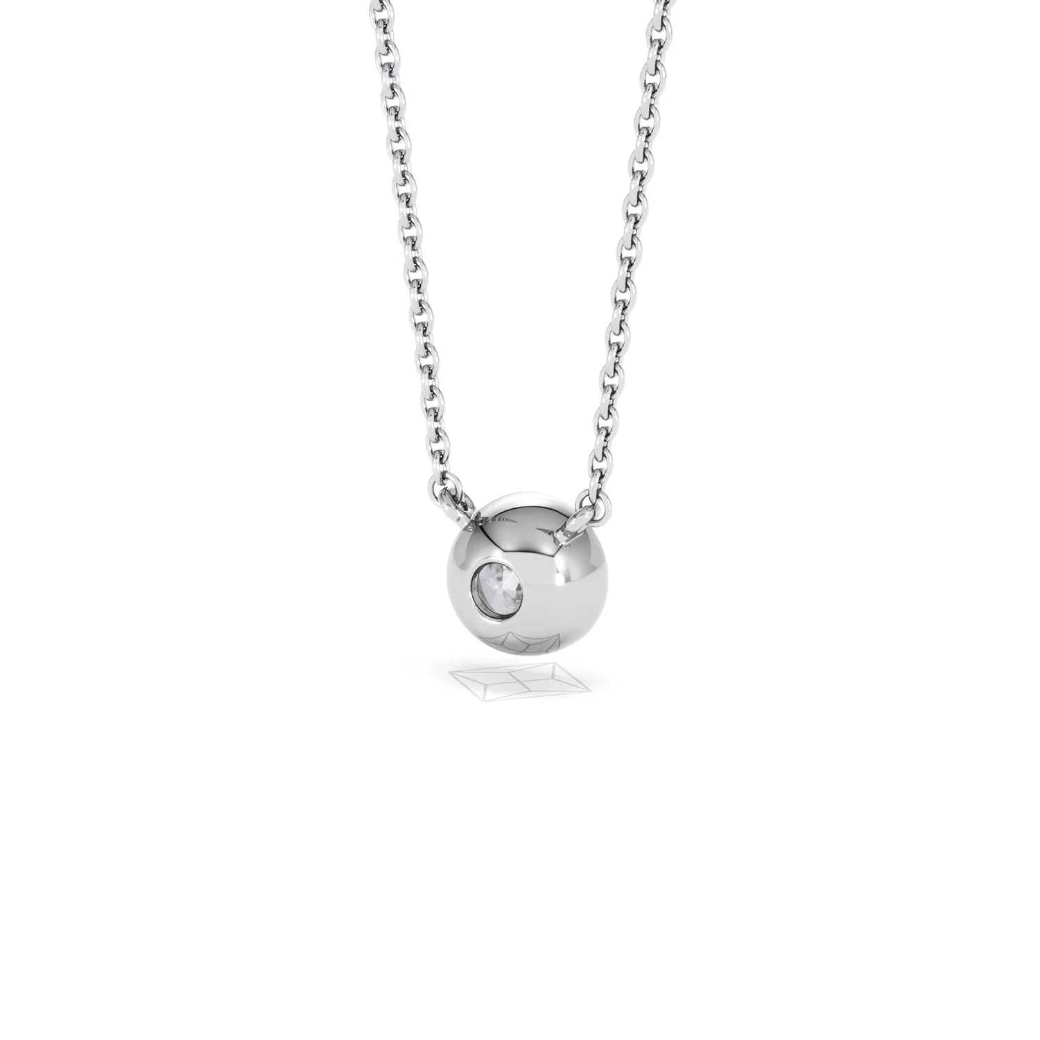 Horizon Round Cut Lab Diamond Solitaire Necklace 0.50ct H/SI in 9K White Gold - Image 45