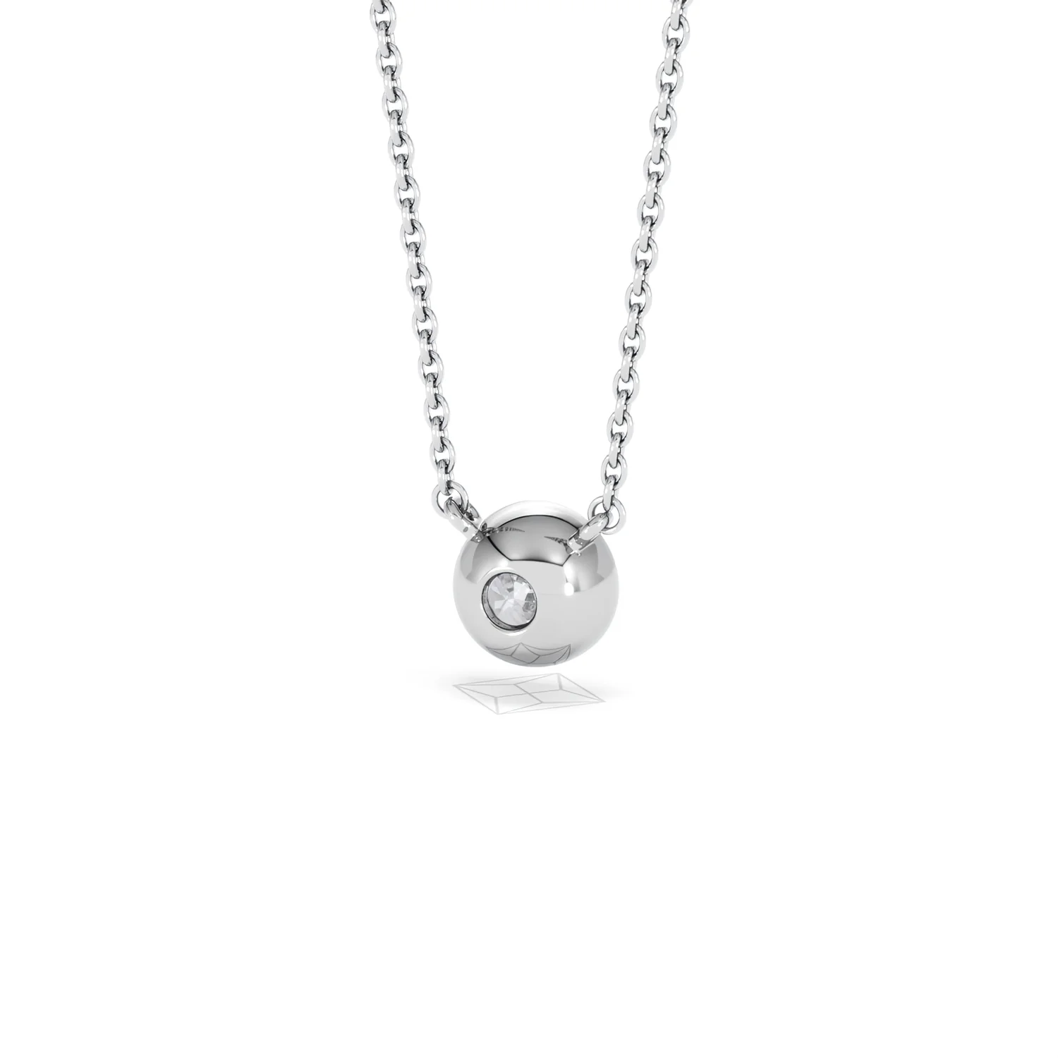 Horizon Round Cut Lab Diamond Solitaire Necklace 0.50ct H/SI in 9K White Gold - Image 46
