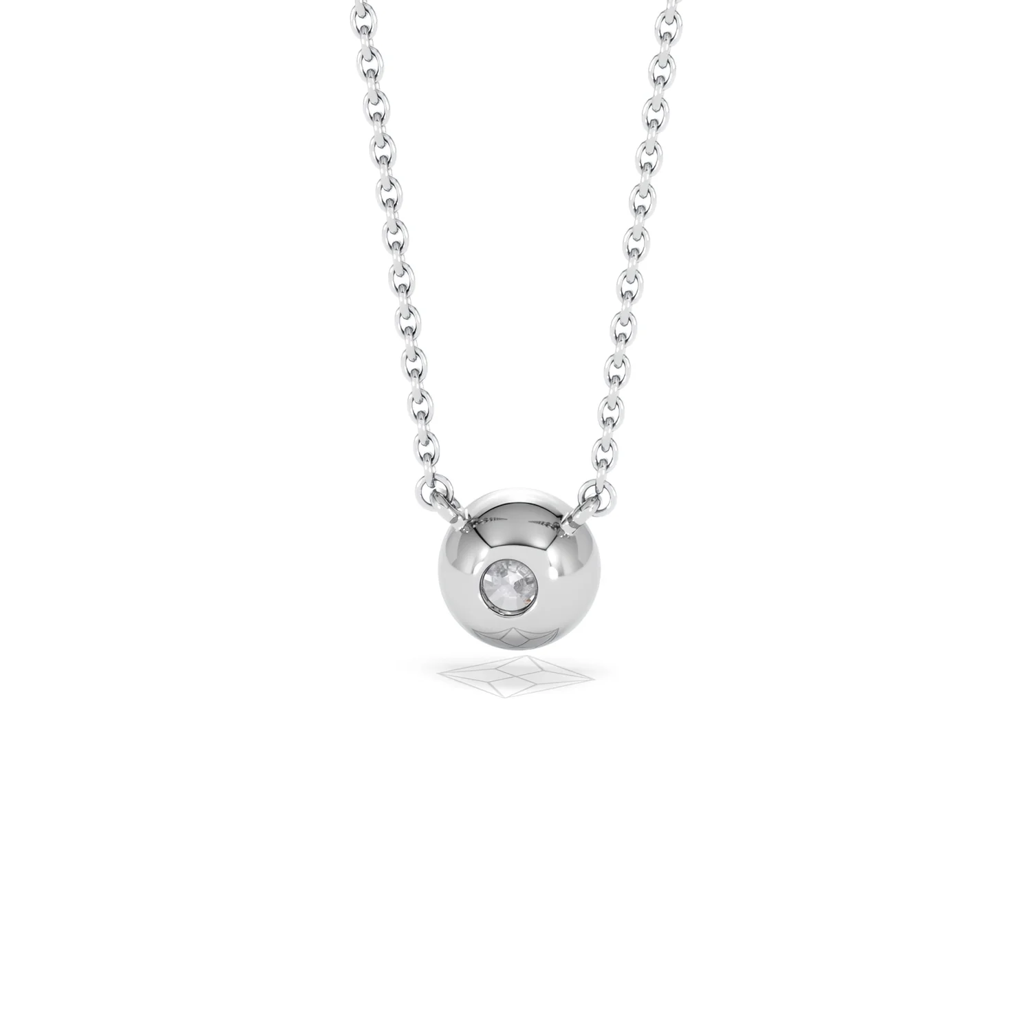 Horizon Round Cut Lab Diamond Solitaire Necklace 0.50ct H/SI in 9K White Gold - Image 49