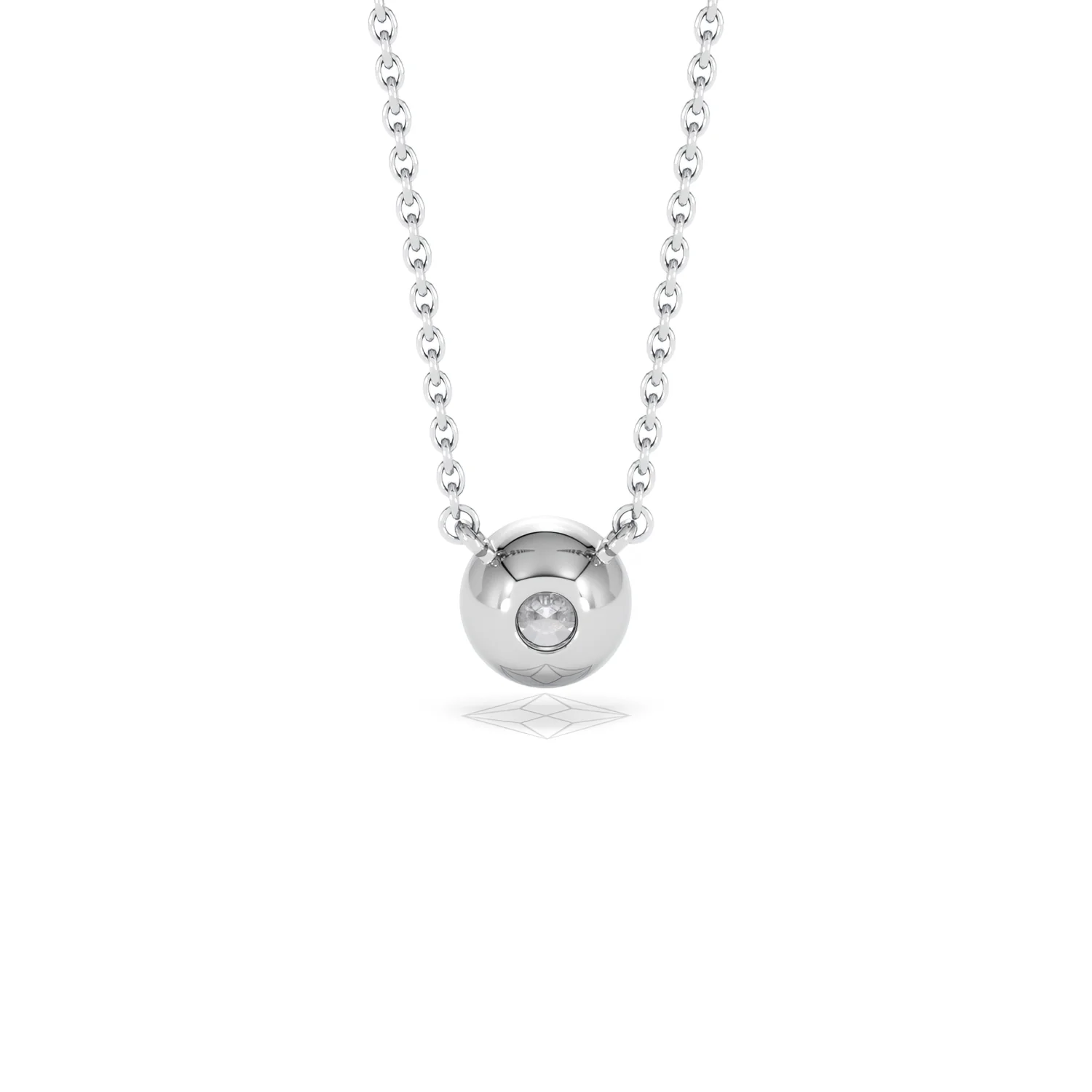 Horizon Round Cut Lab Diamond Solitaire Necklace 0.50ct H/SI in 9K White Gold - Image 51