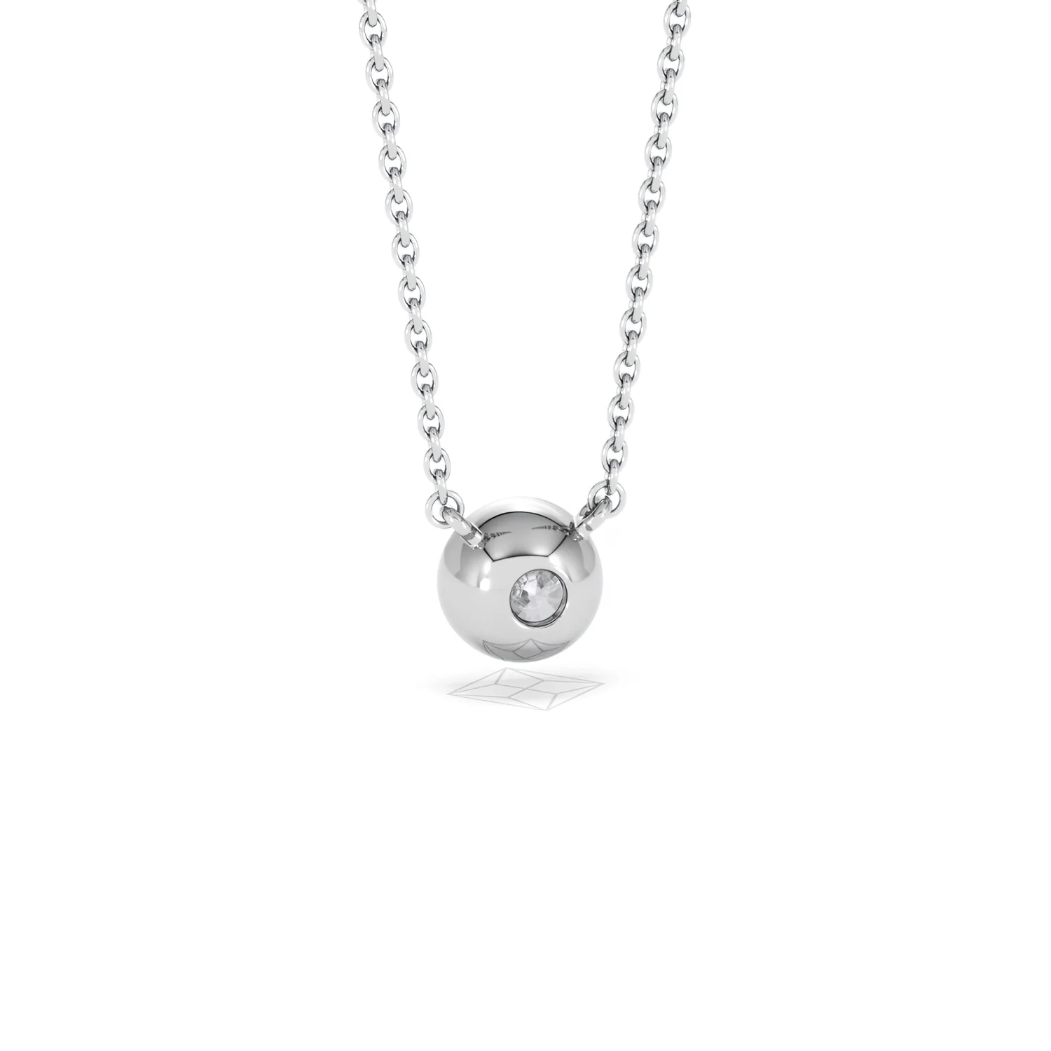Horizon Round Cut Lab Diamond Solitaire Necklace 0.50ct H/SI in 9K White Gold - Image 54