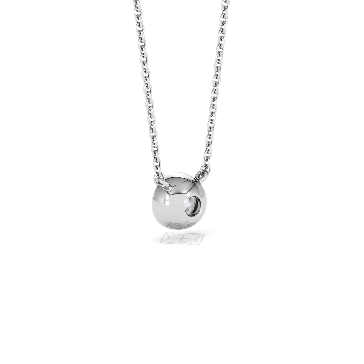 Horizon Round Cut Lab Diamond Solitaire Necklace 0.50ct H/SI in 9K White Gold - Image 59
