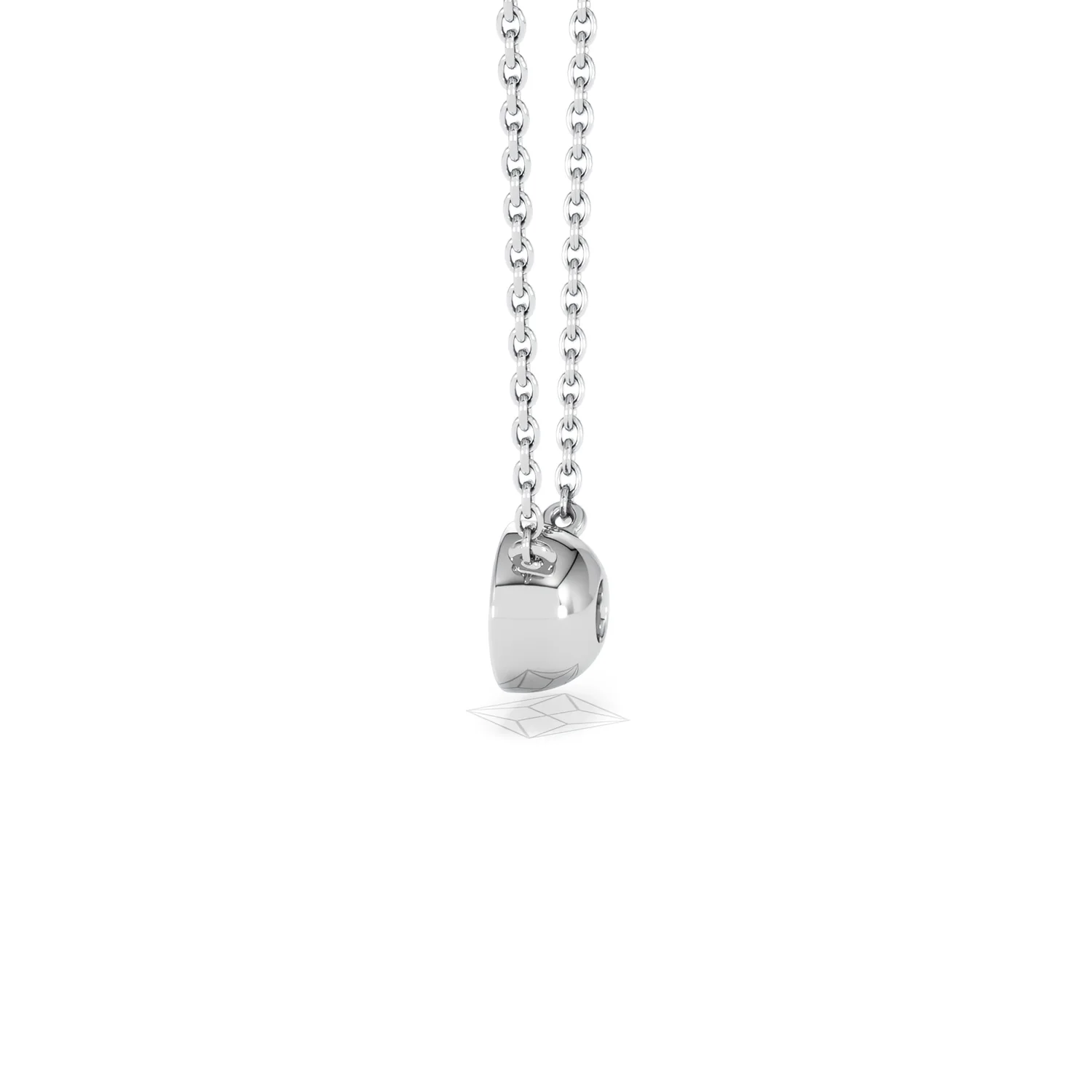 Horizon Round Cut Lab Diamond Solitaire Necklace 0.50ct H/SI in 9K White Gold - Image 68