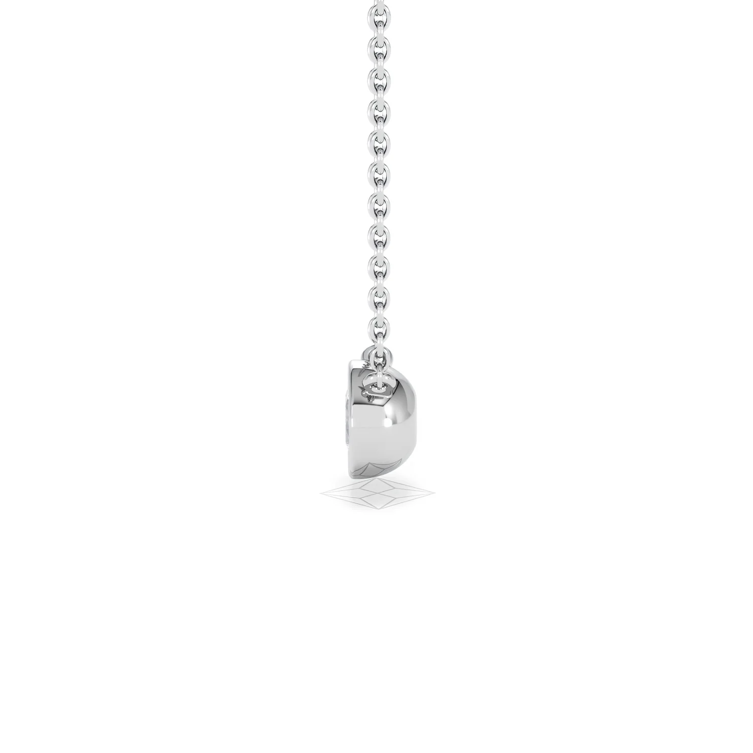 Horizon Round Cut Lab Diamond Solitaire Necklace 0.50ct H/SI in 9K White Gold - Image 71