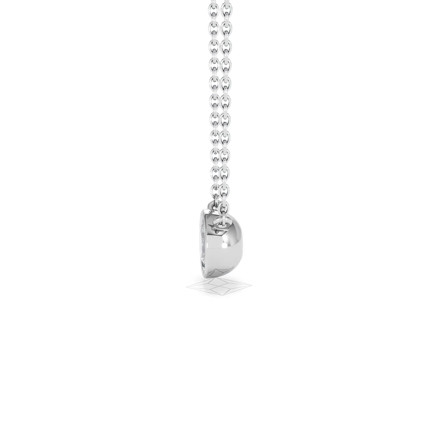 Horizon Round Cut Lab Diamond Solitaire Necklace 0.50ct H/SI in 9K White Gold - Image 72