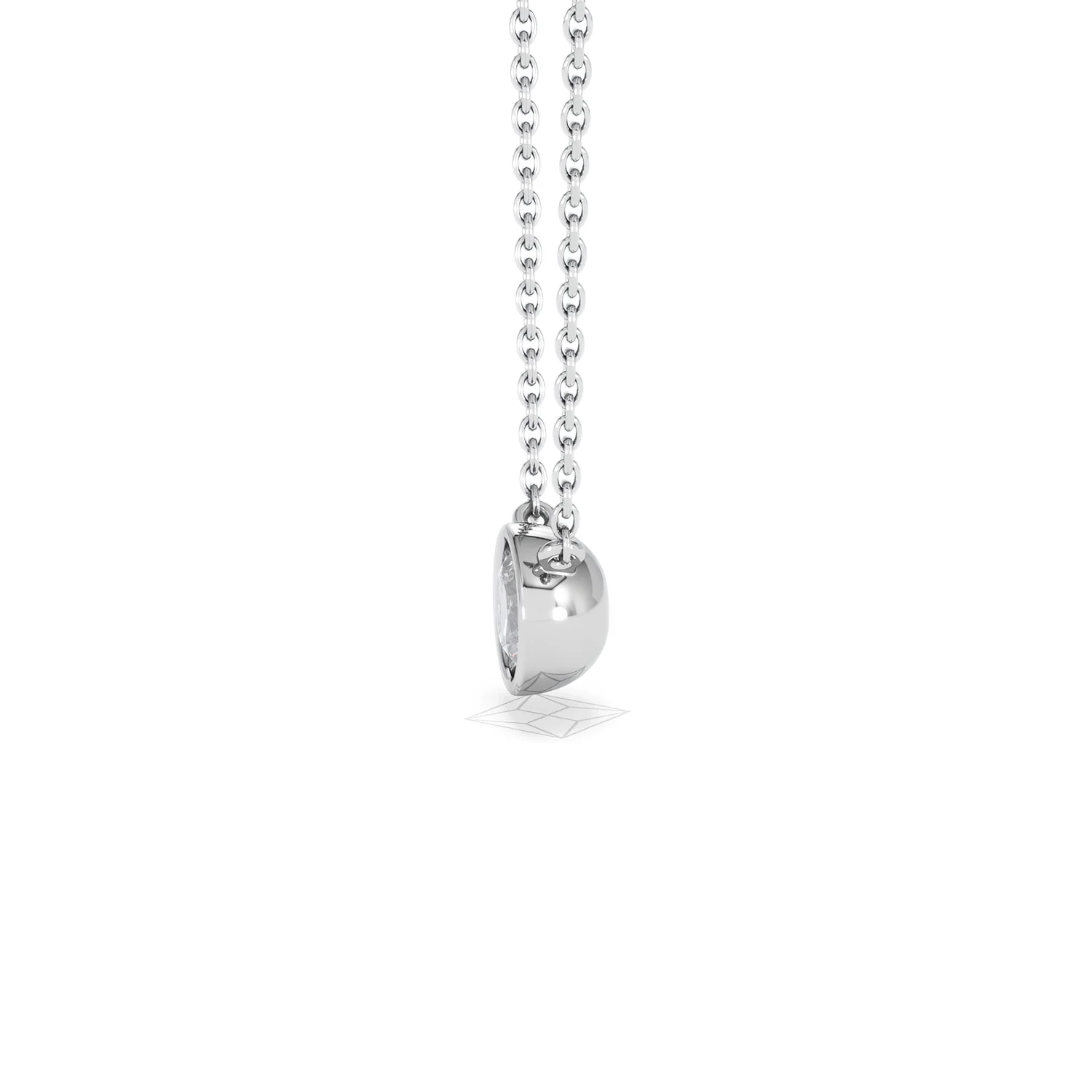 Horizon Round Cut Lab Diamond Solitaire Necklace 0.50ct H/SI in 9K White Gold - Image 73