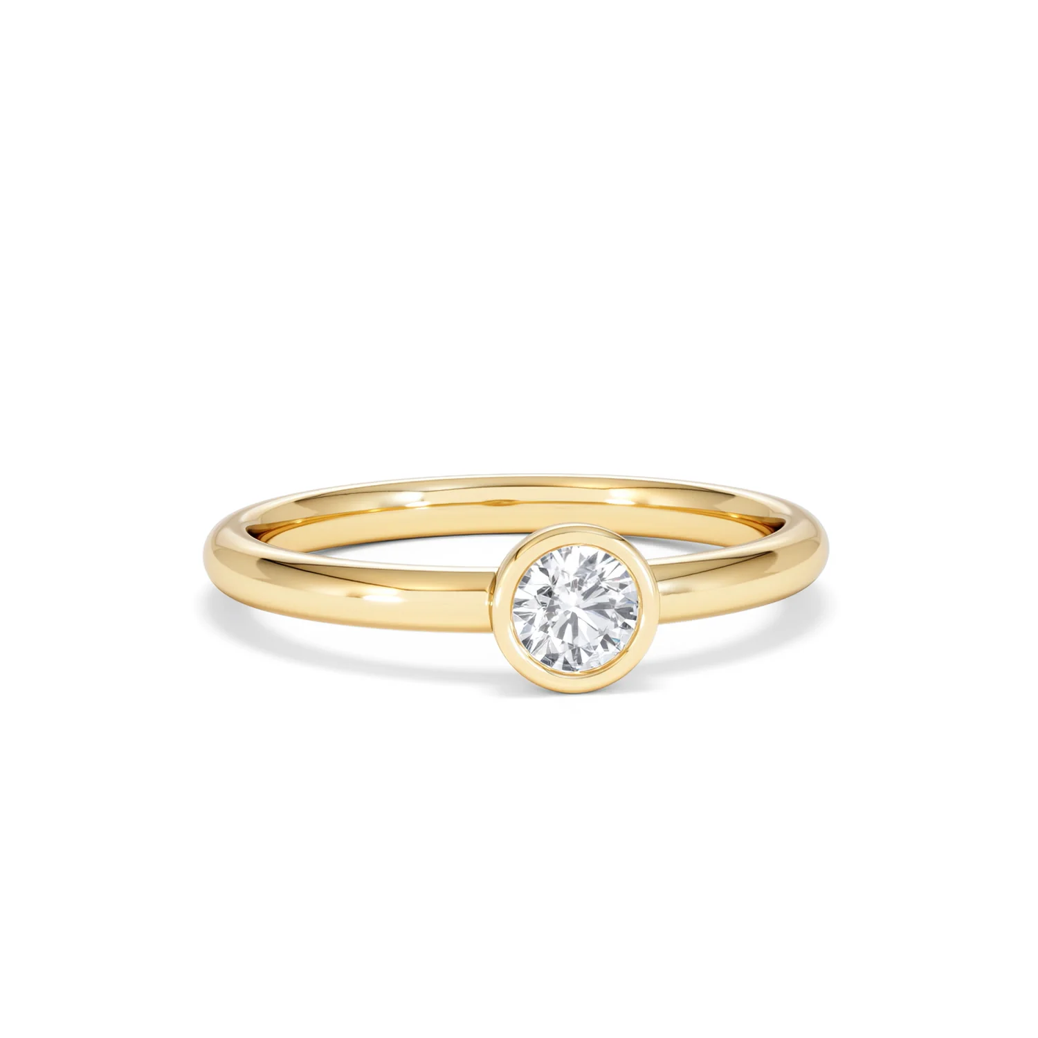 Horizon Round Cut Lab Diamond Solitaire Ring 0.25ct H/SI in 18k Gold Vermeil - Image 12
